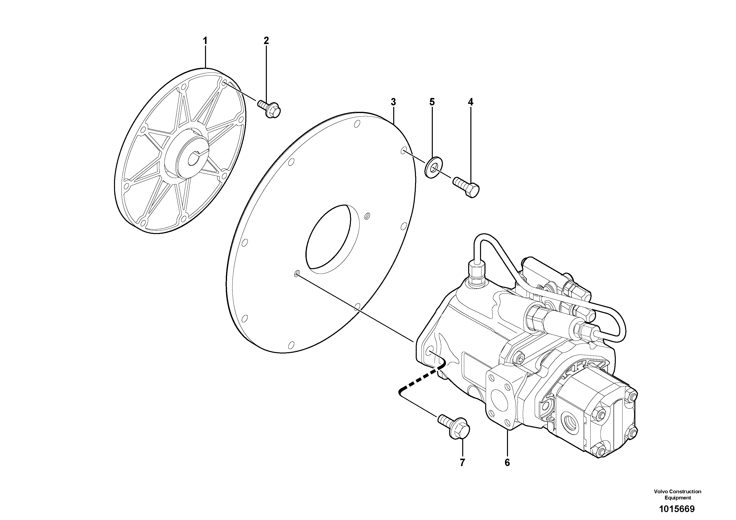 Схема запчастей Volvo EC30 TYPE 282 - 1435 Engine coupling / hydraulic pump 