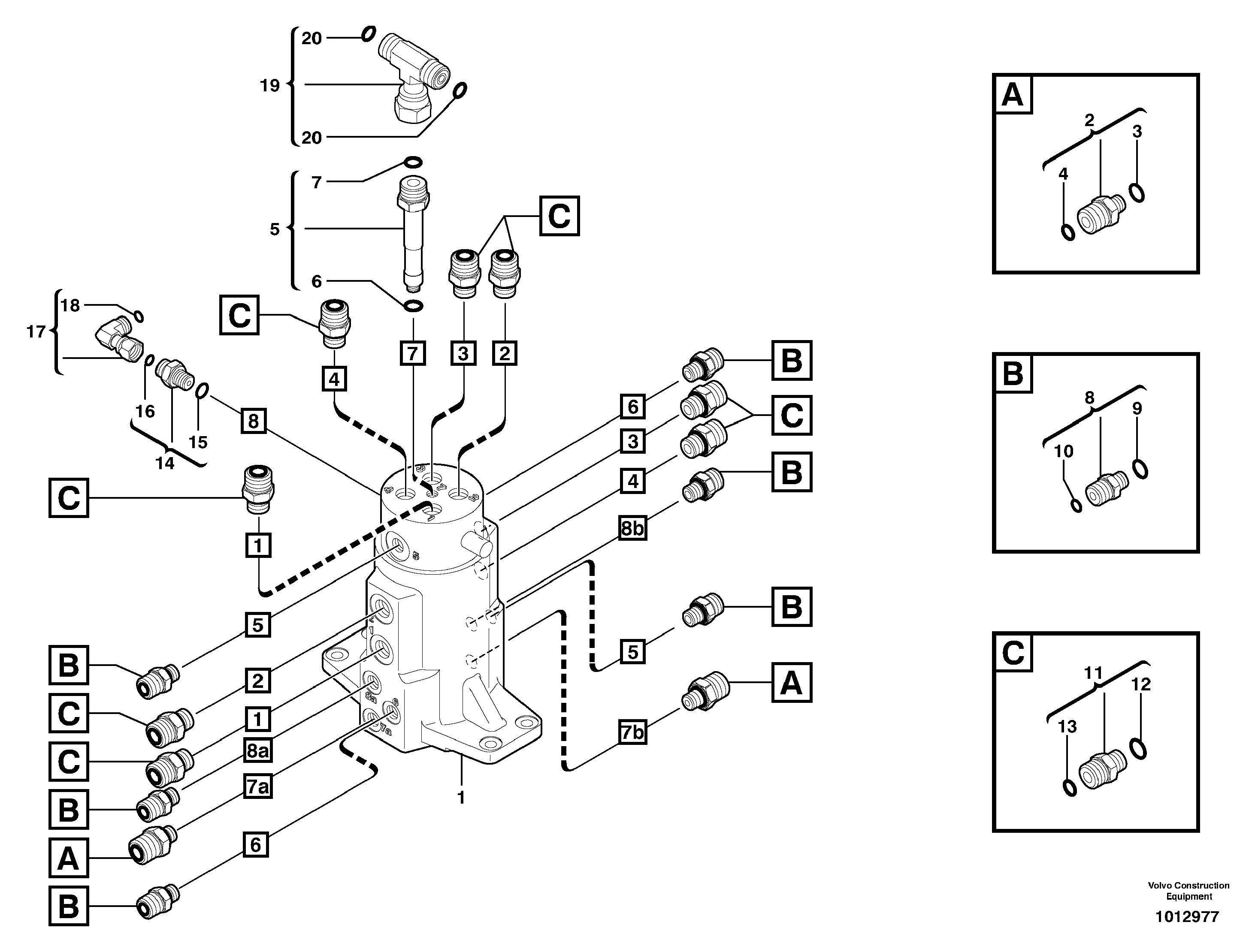 Схема запчастей Volvo EC30 TYPE 282 - 33318 Swivel joint equipment 