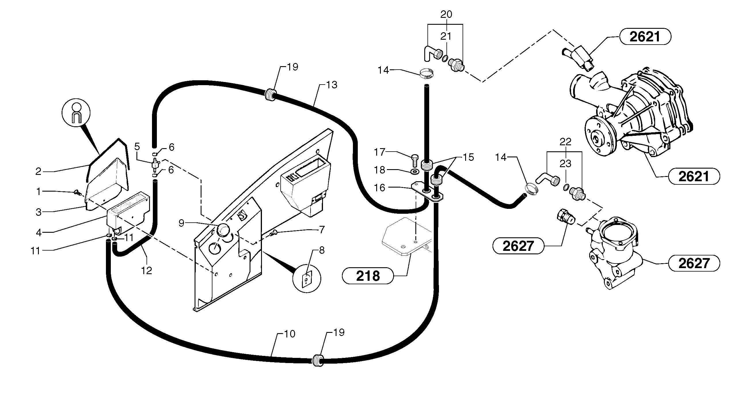 Схема запчастей Volvo EC30 TYPE 282 - 1529 Cab heating installation 