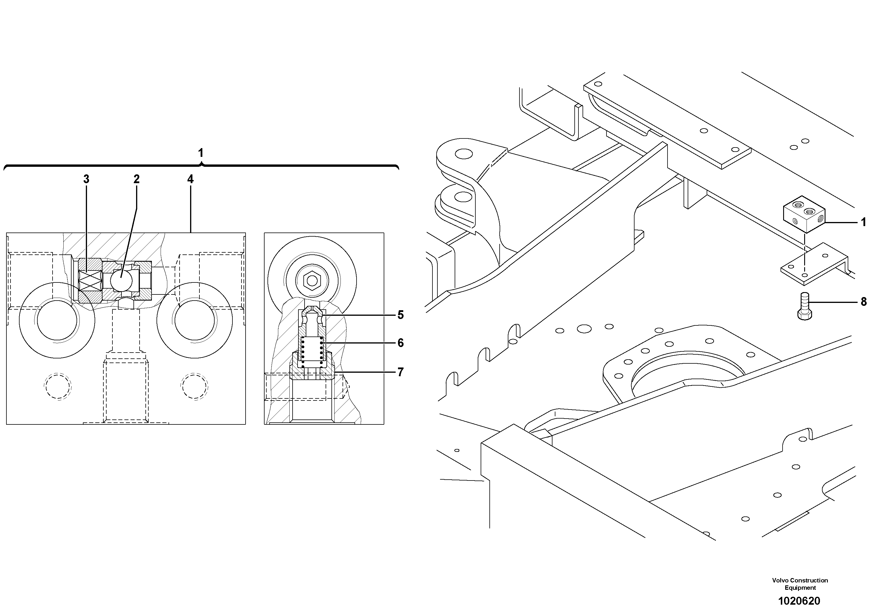 Схема запчастей Volvo EC30 TYPE 282 - 1839 Slewing block 