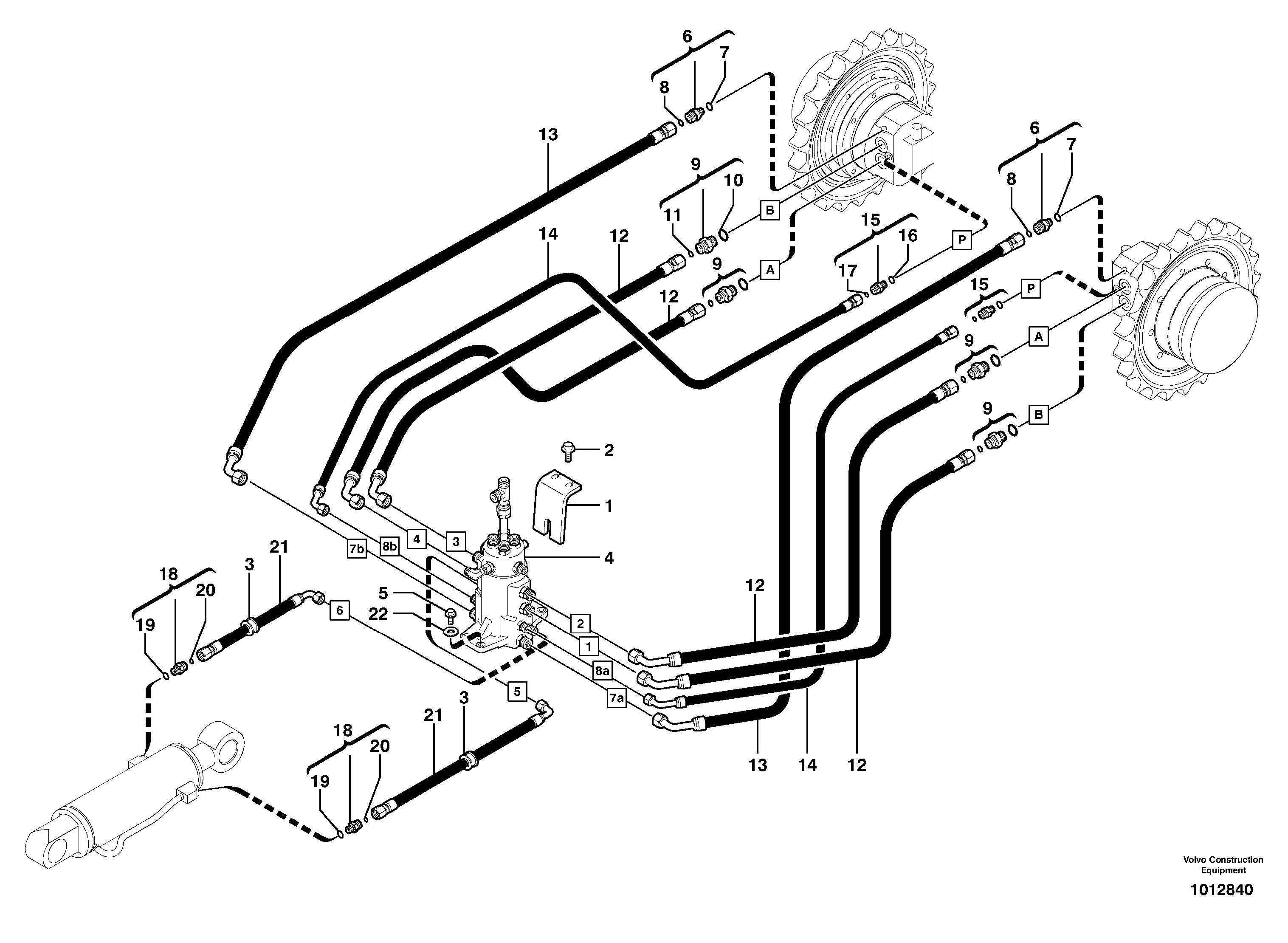 Схема запчастей Volvo EC30 TYPE 282 - 2618 Hydraulic circuit ( lower frame ) 