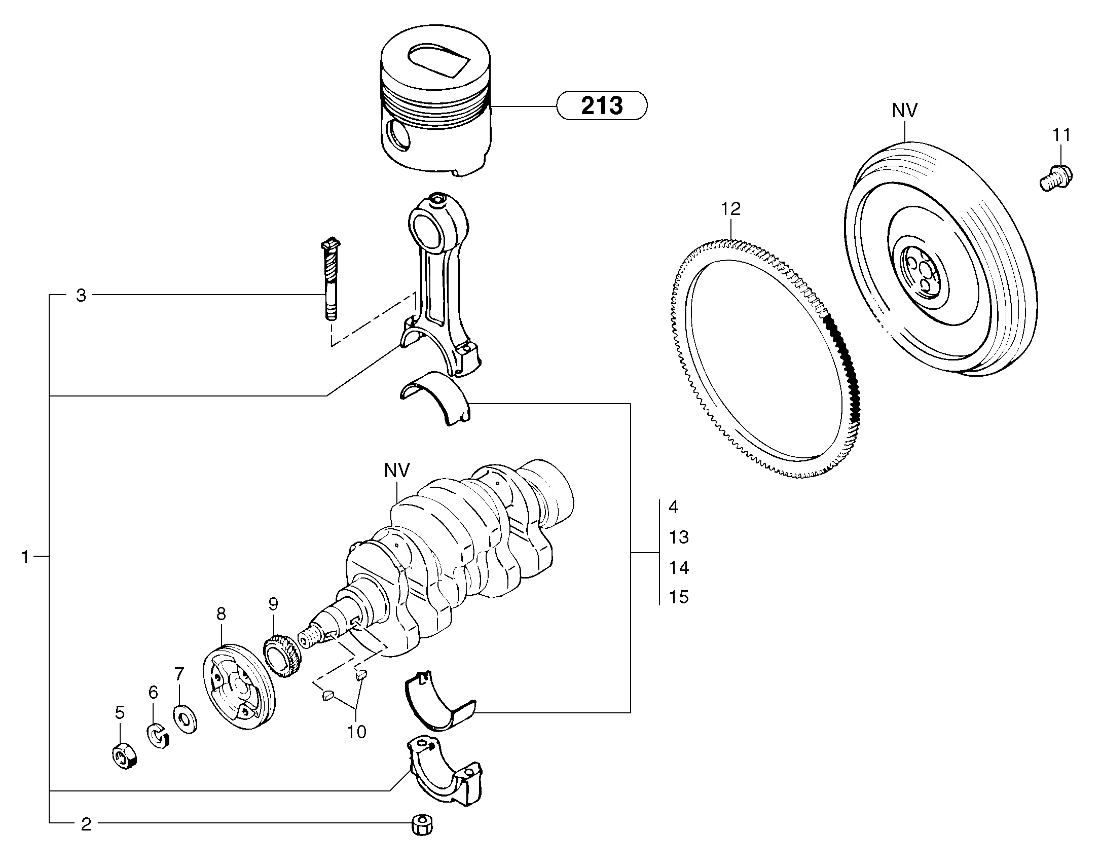 Схема запчастей Volvo EC30 TYPE 282 - 2820 Connecting rods 