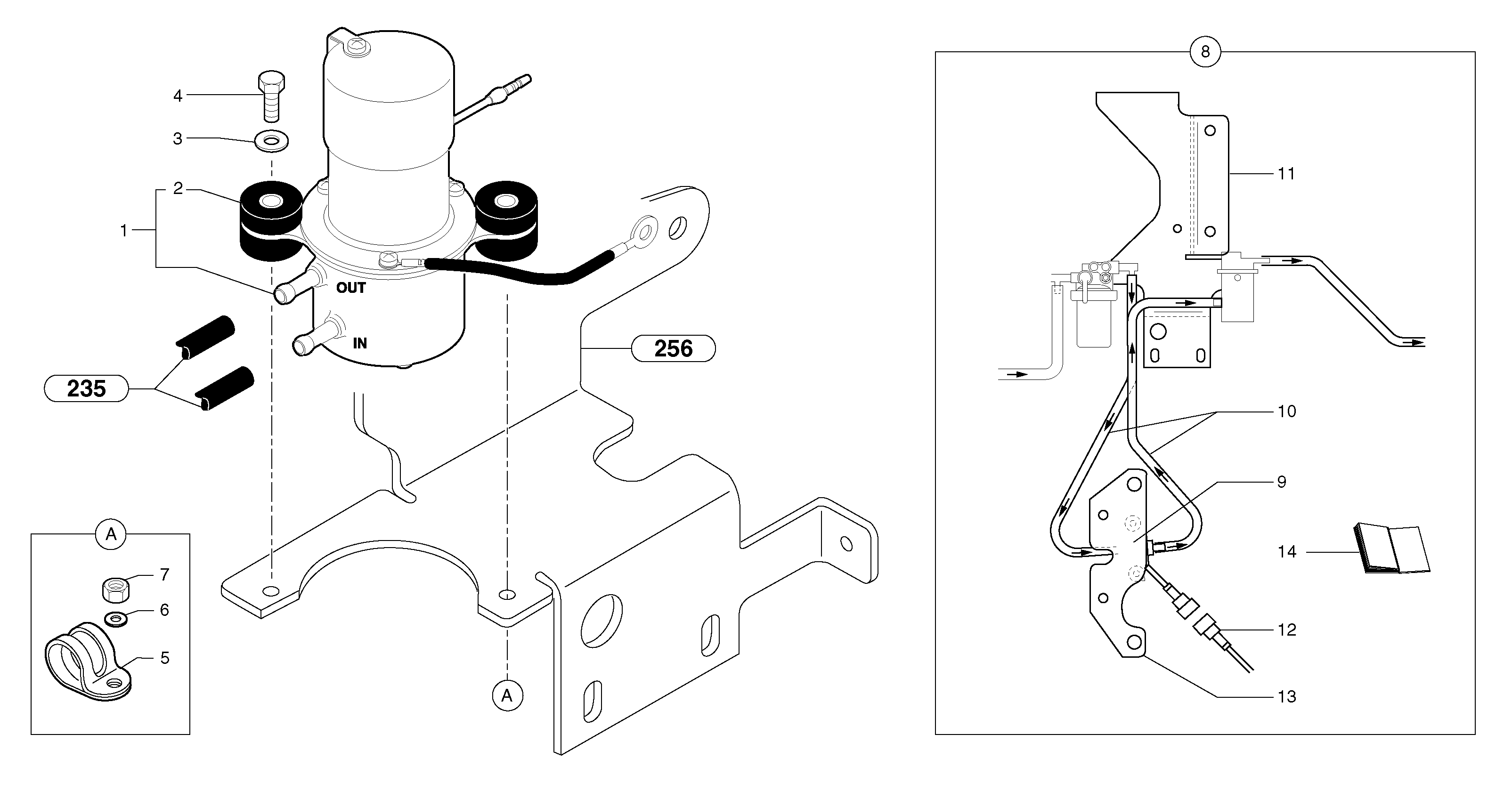 Схема запчастей Volvo EC30 TYPE 282 - 1284 Fuel pump 