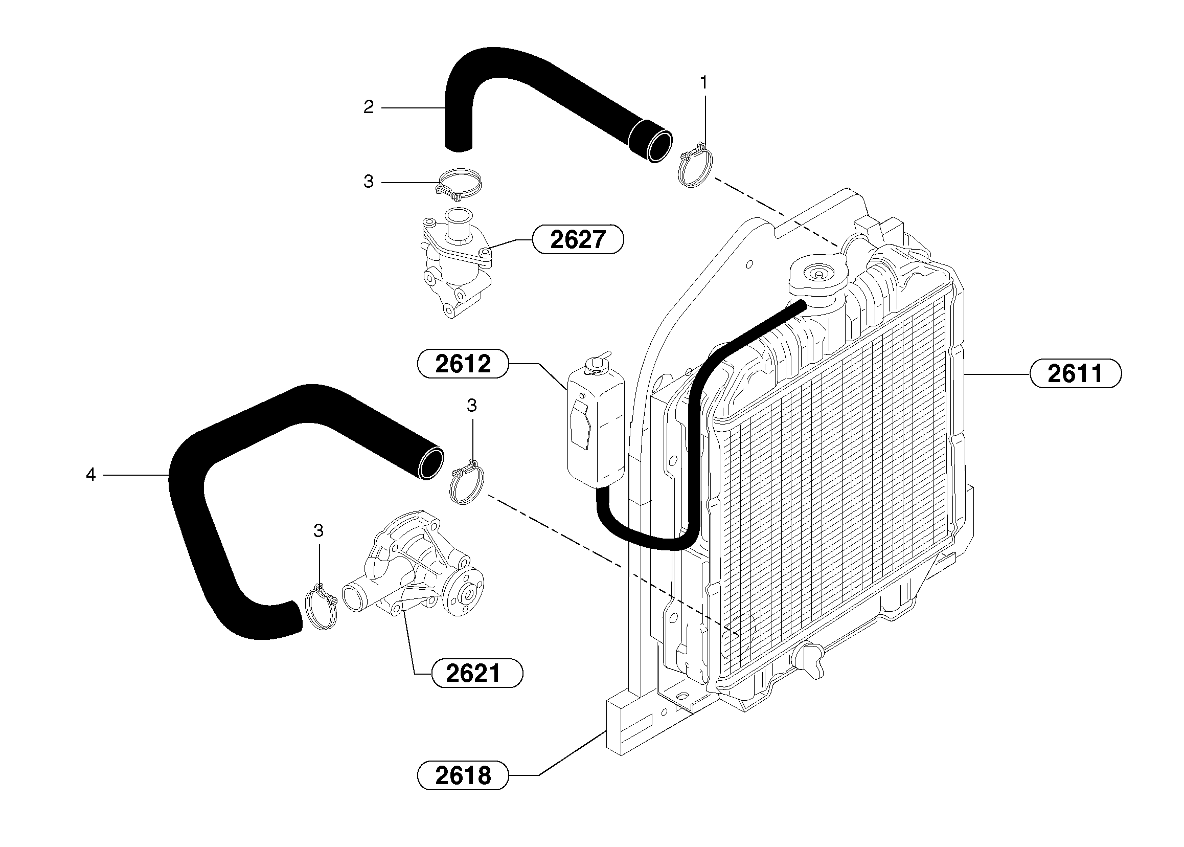 Схема запчастей Volvo EC30 TYPE 282 - 7506 Cooling circuit 