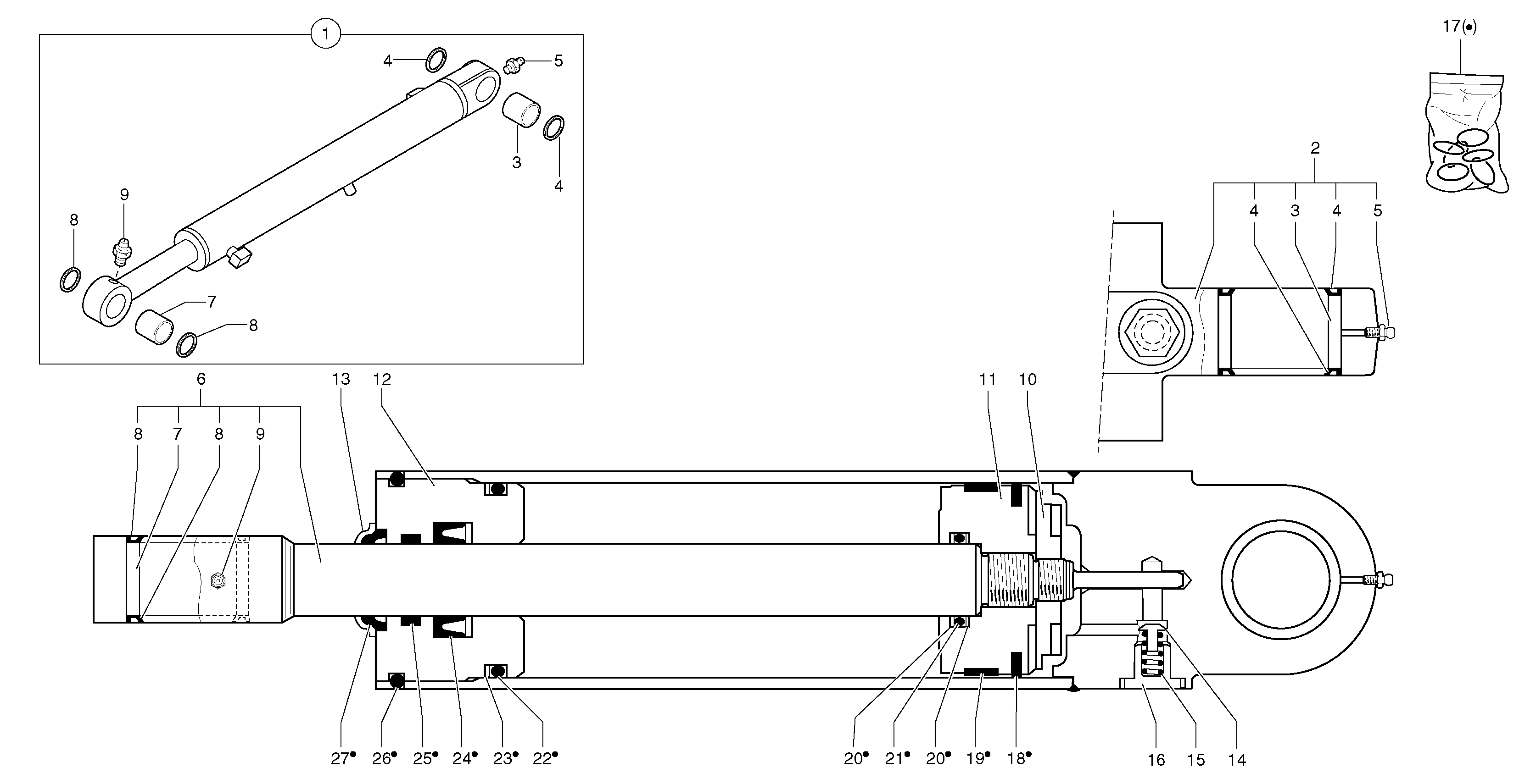 Схема запчастей Volvo EC35 TYPE 283 - 105114 Dipper arm cylinder 