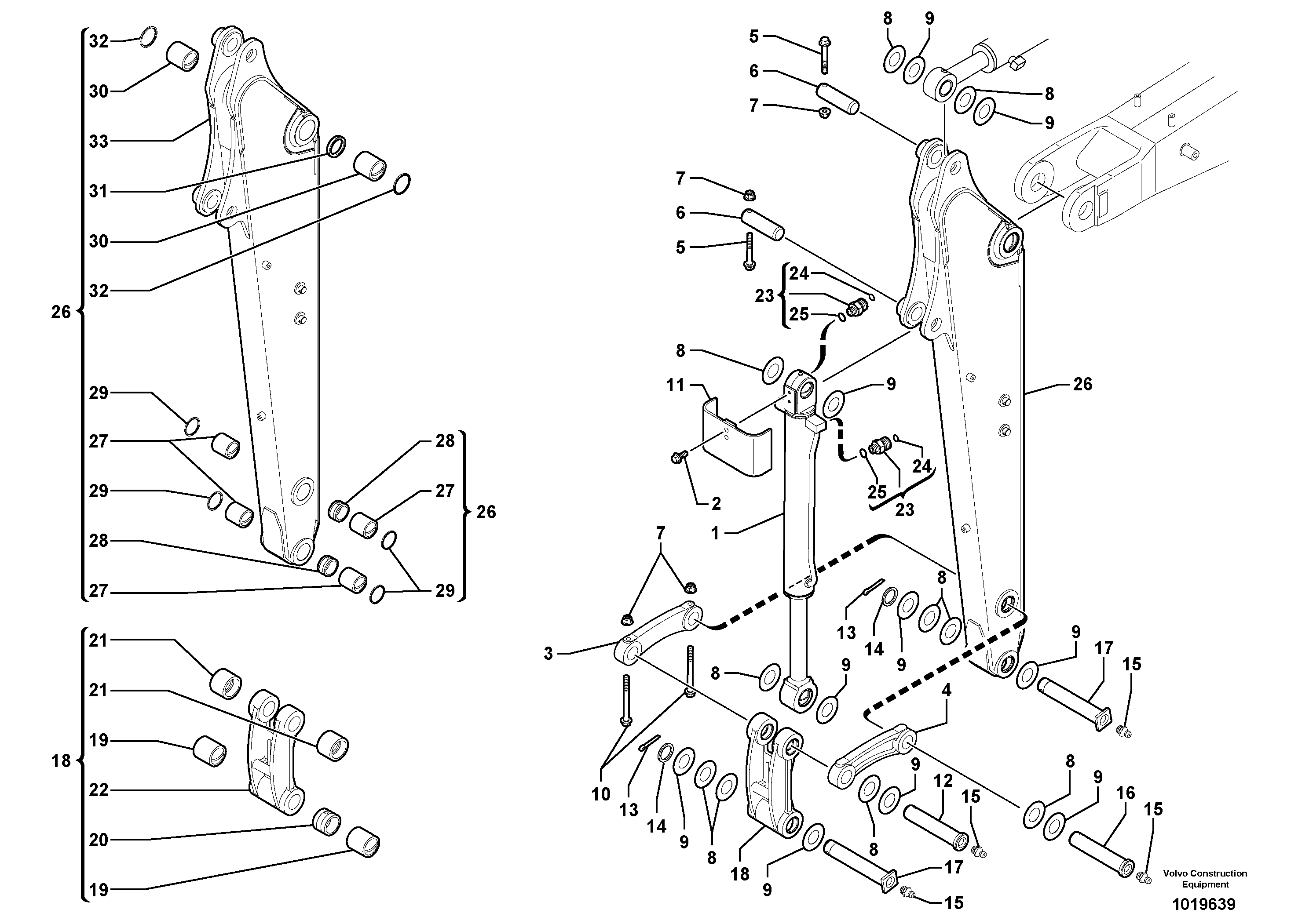 Схема запчастей Volvo EC35 TYPE 283 - 105115 Dipper arm 