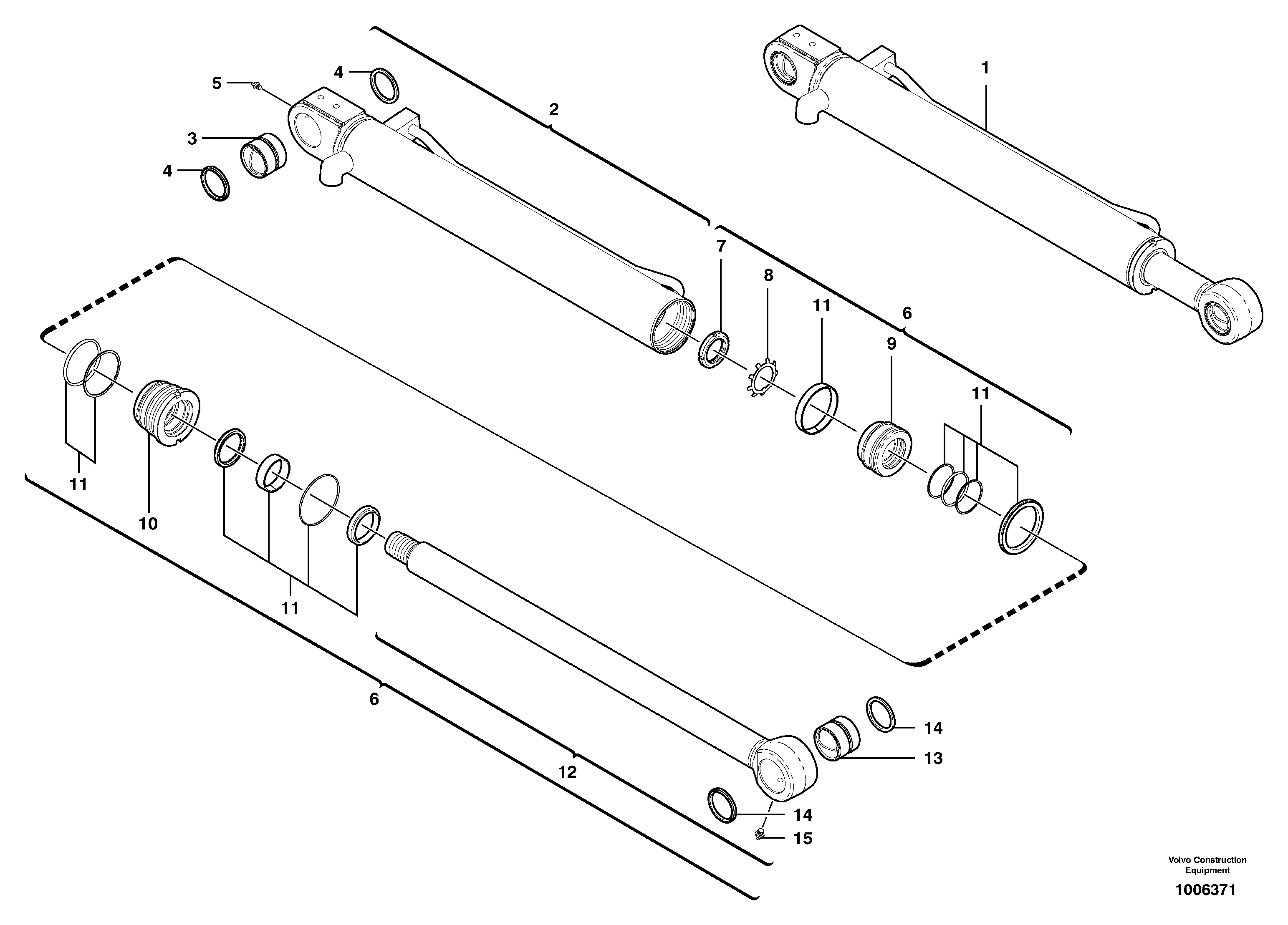 Схема запчастей Volvo EC35 TYPE 283 - 3126 Цилиндр ковша 