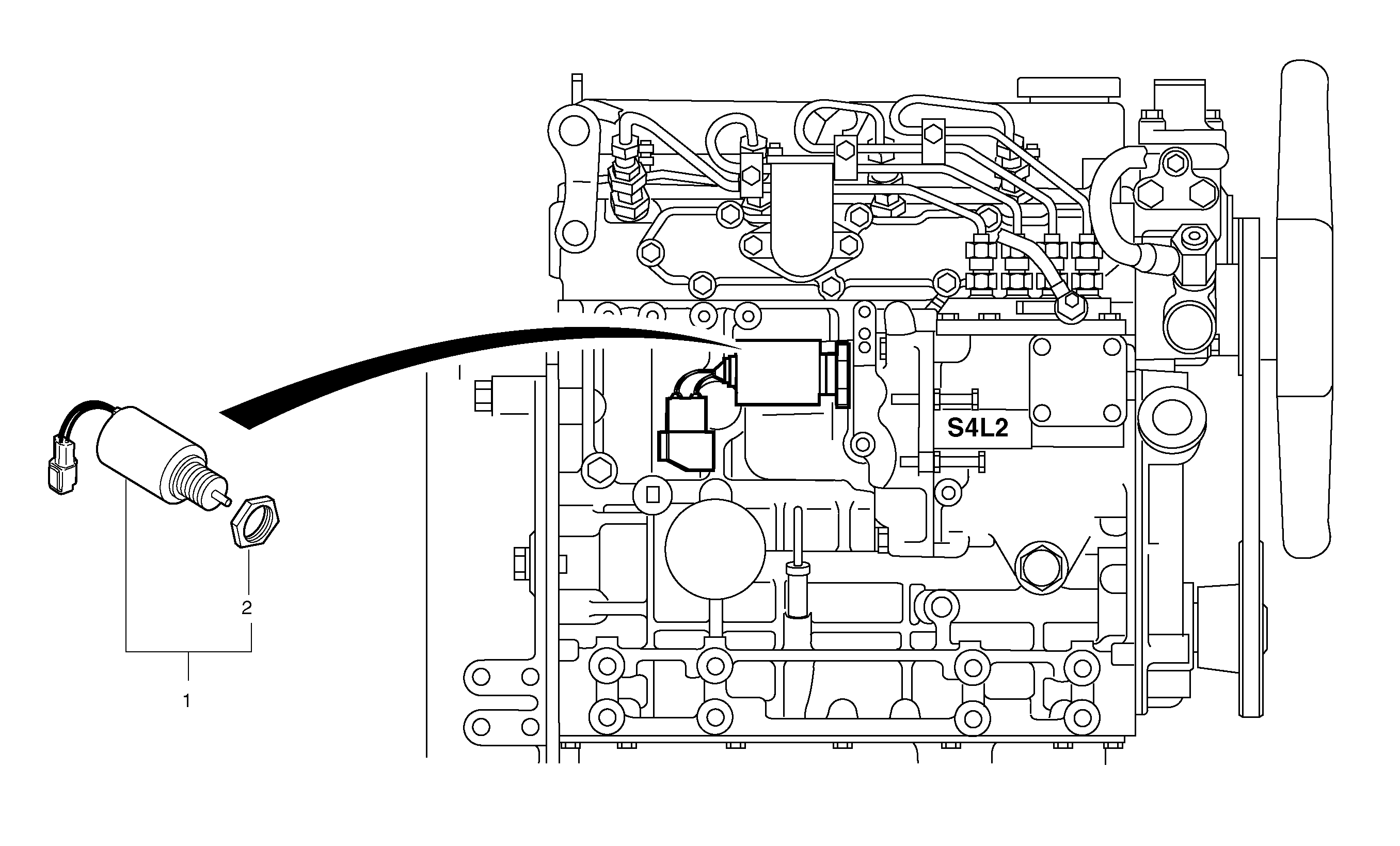 Схема запчастей Volvo EC35 TYPE 283 - 2174 Engine stop electromagnet 