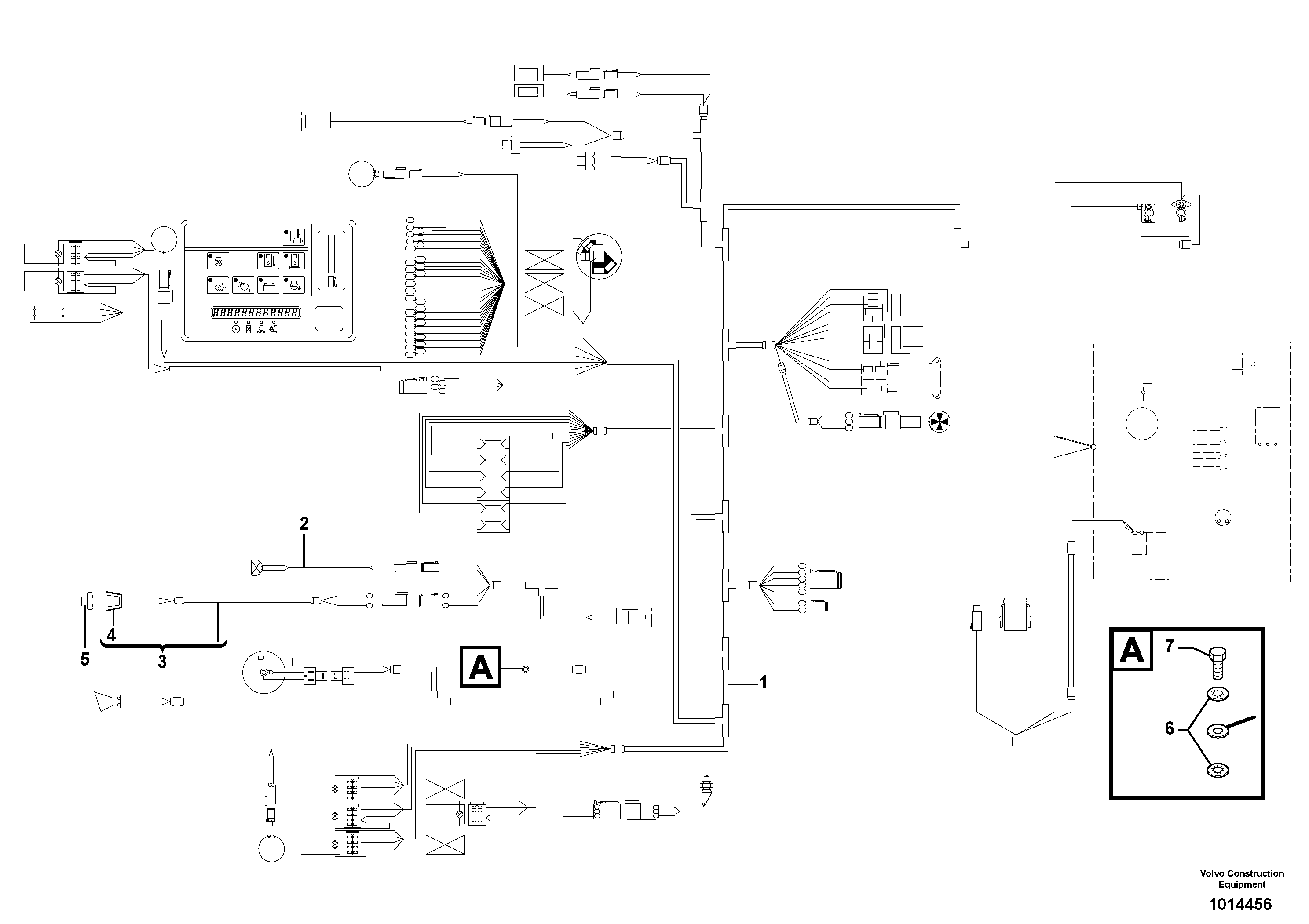 Схема запчастей Volvo EC35 TYPE 283 - 1516 Electrical system (front) / with Puma 