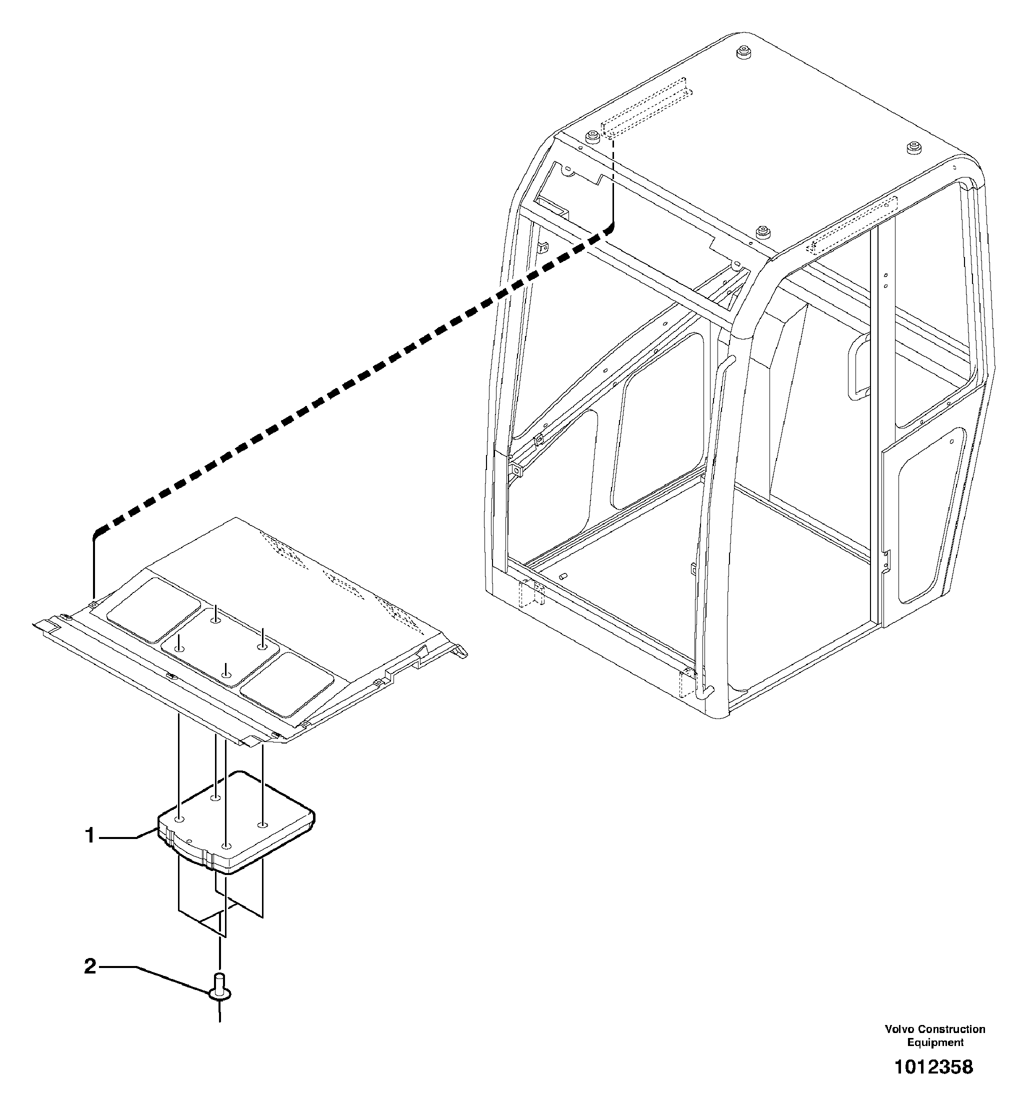 Схема запчастей Volvo EC35 TYPE 283 - 2486 Document compartment 