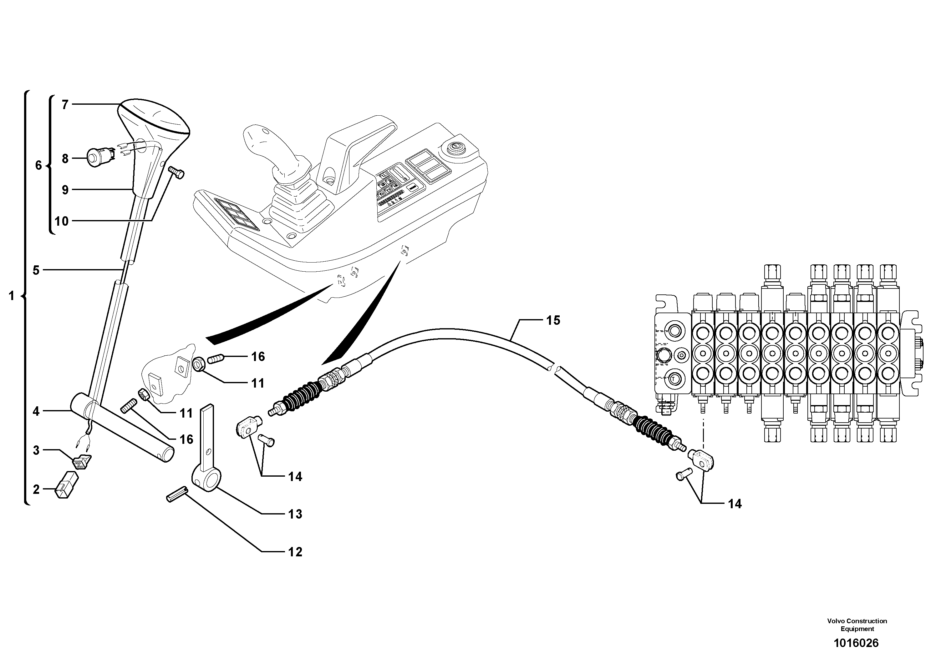 Схема запчастей Volvo EC35 TYPE 283 - 14649 Control lever : dozer blade 