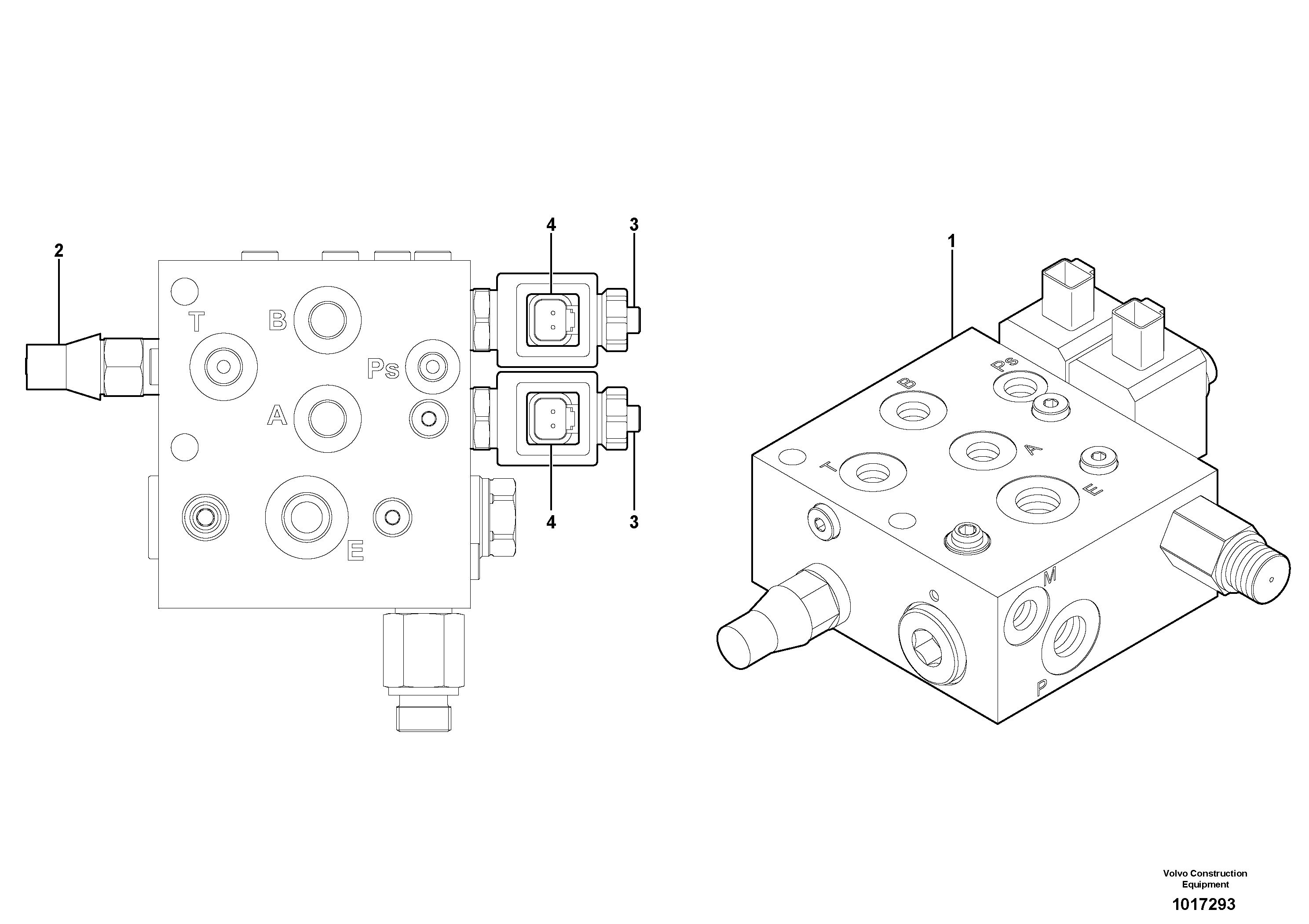 Схема запчастей Volvo EC35 TYPE 283 - 52632 Electrovalve 