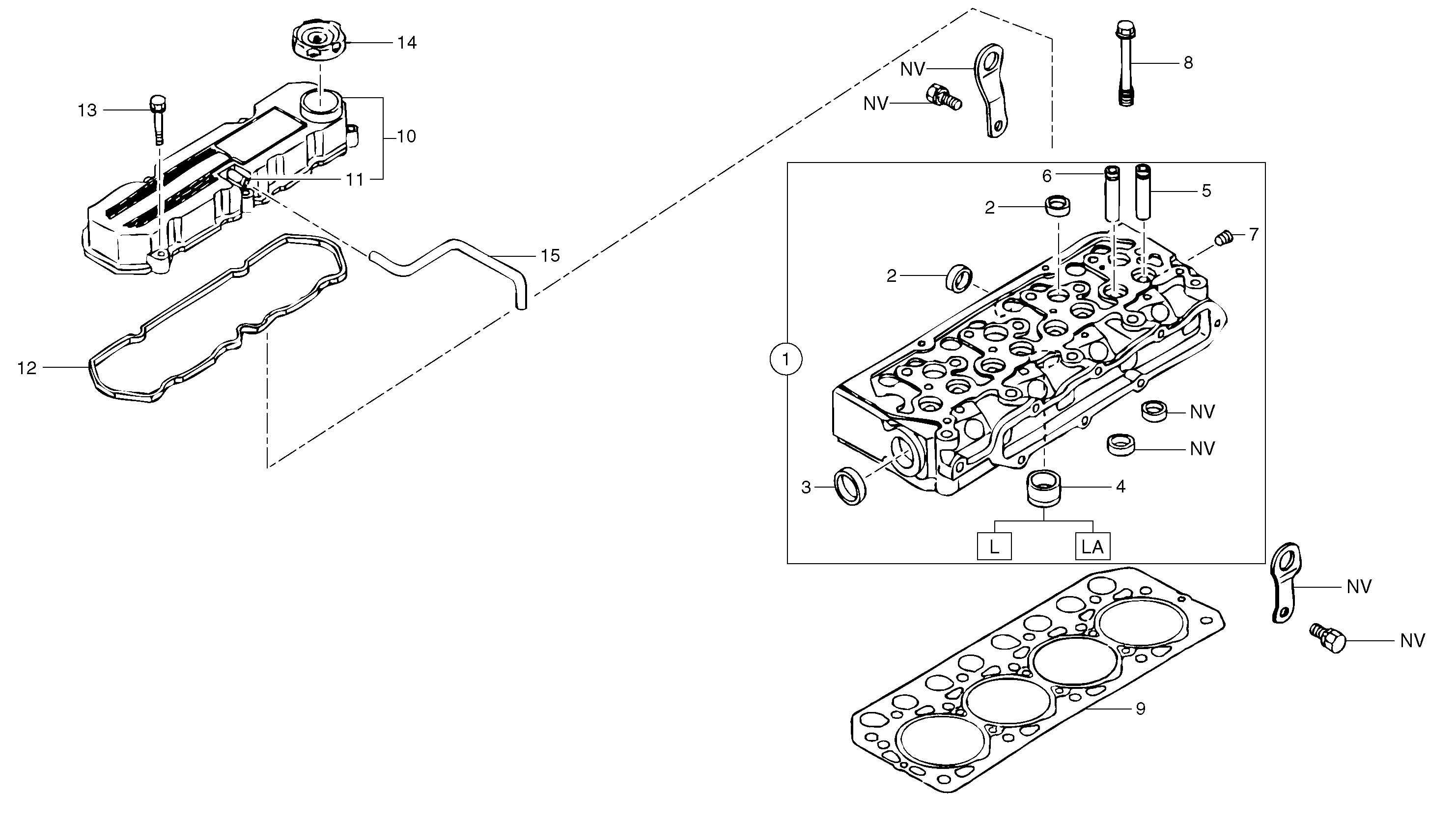 Схема запчастей Volvo EC35 TYPE 283 - 48081 Головка блока цилиндров 