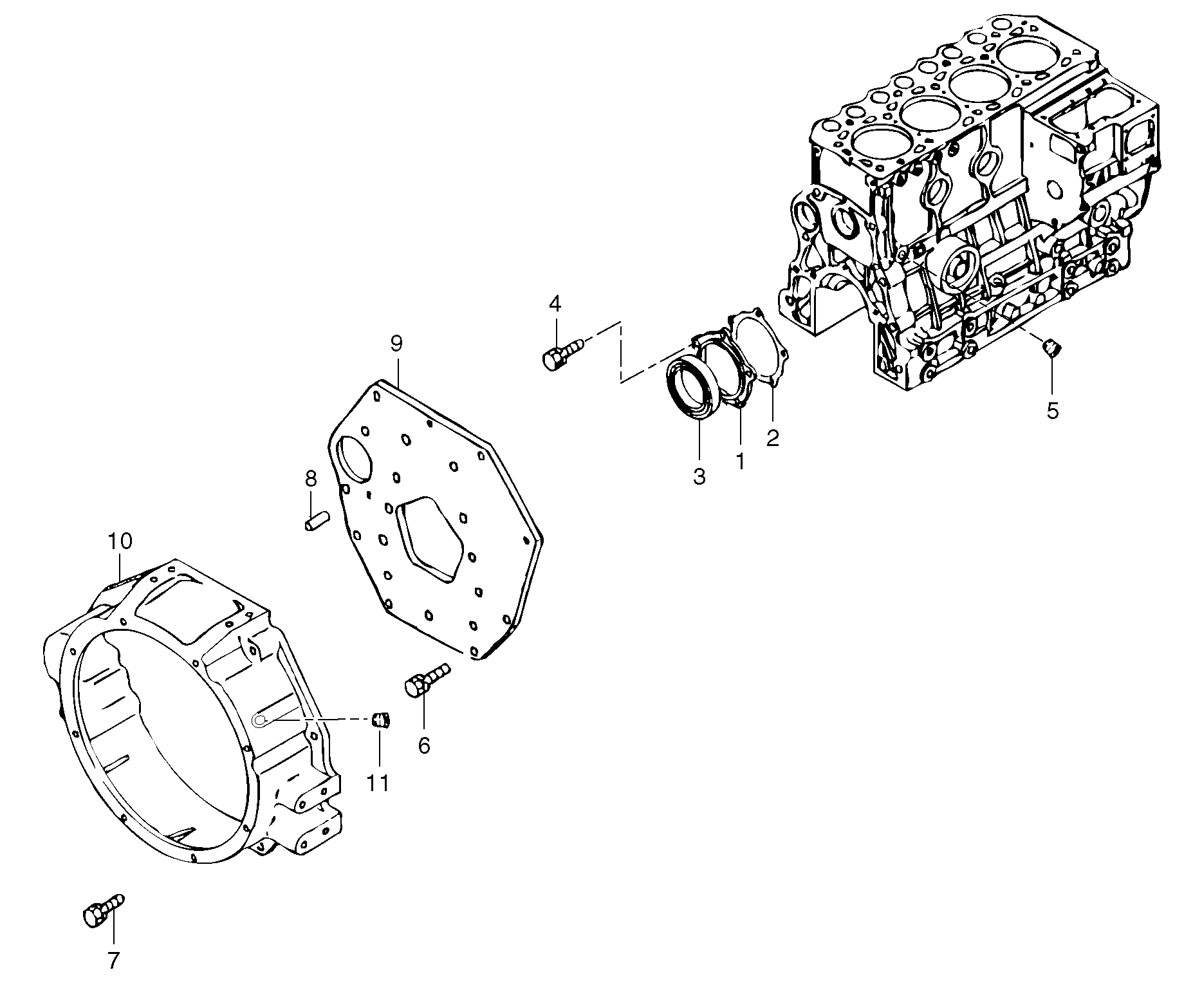 Схема запчастей Volvo EC35 TYPE 283 - 292 Картер маховика 