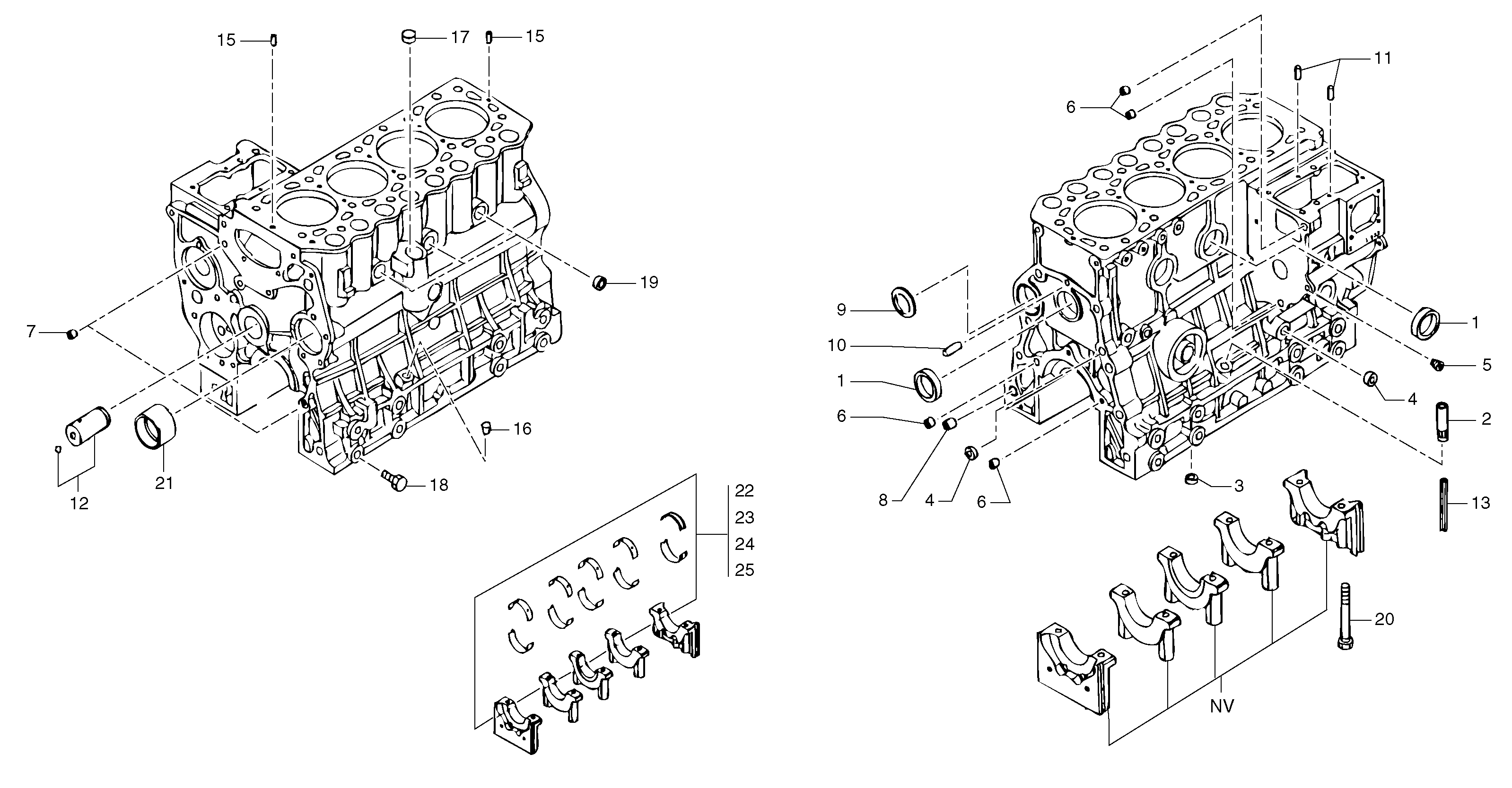 Схема запчастей Volvo EC35 TYPE 283 - 86253 Блок цилиндров 