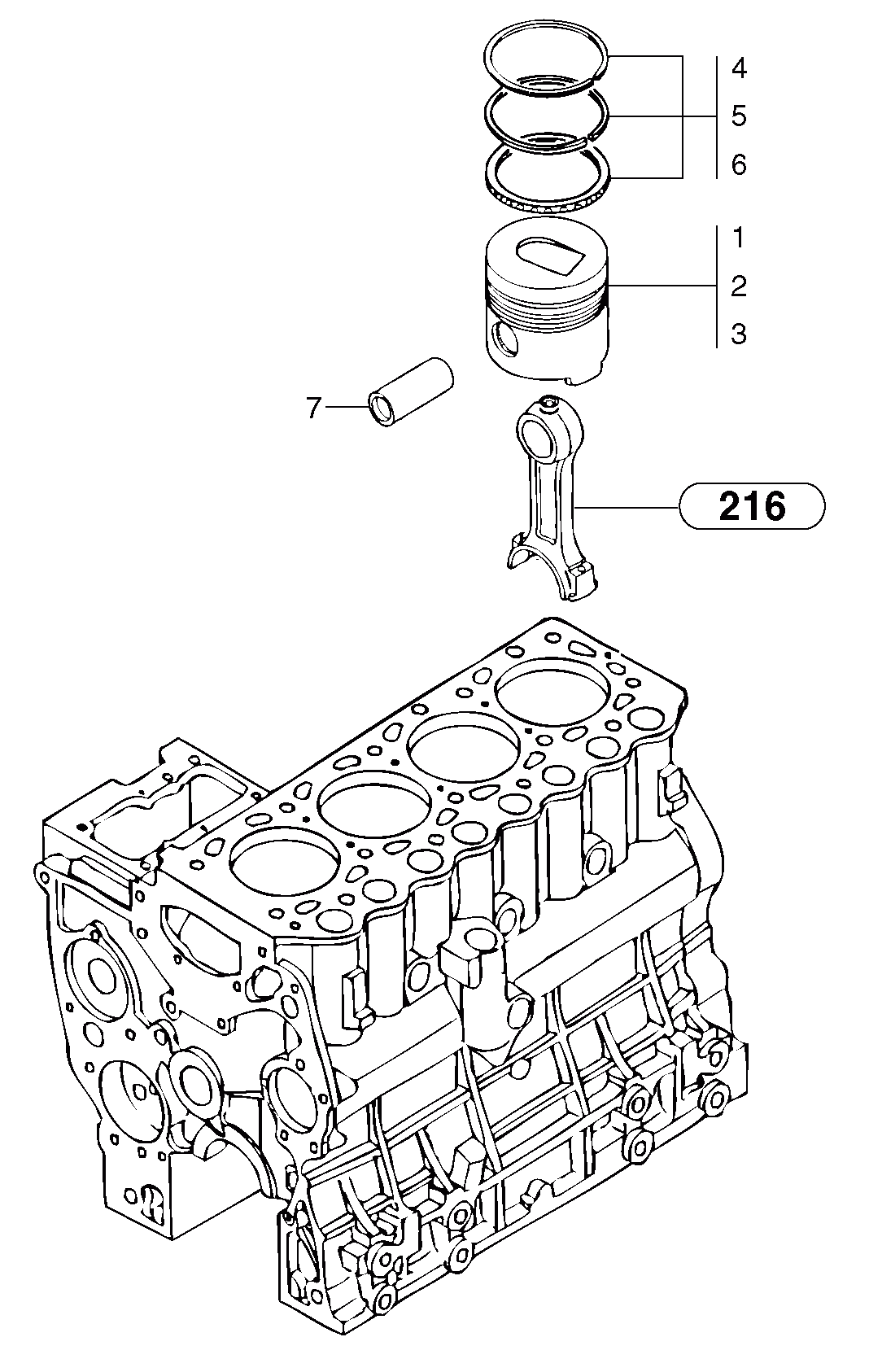 Схема запчастей Volvo EC35 TYPE 283 - 293 Pistons 