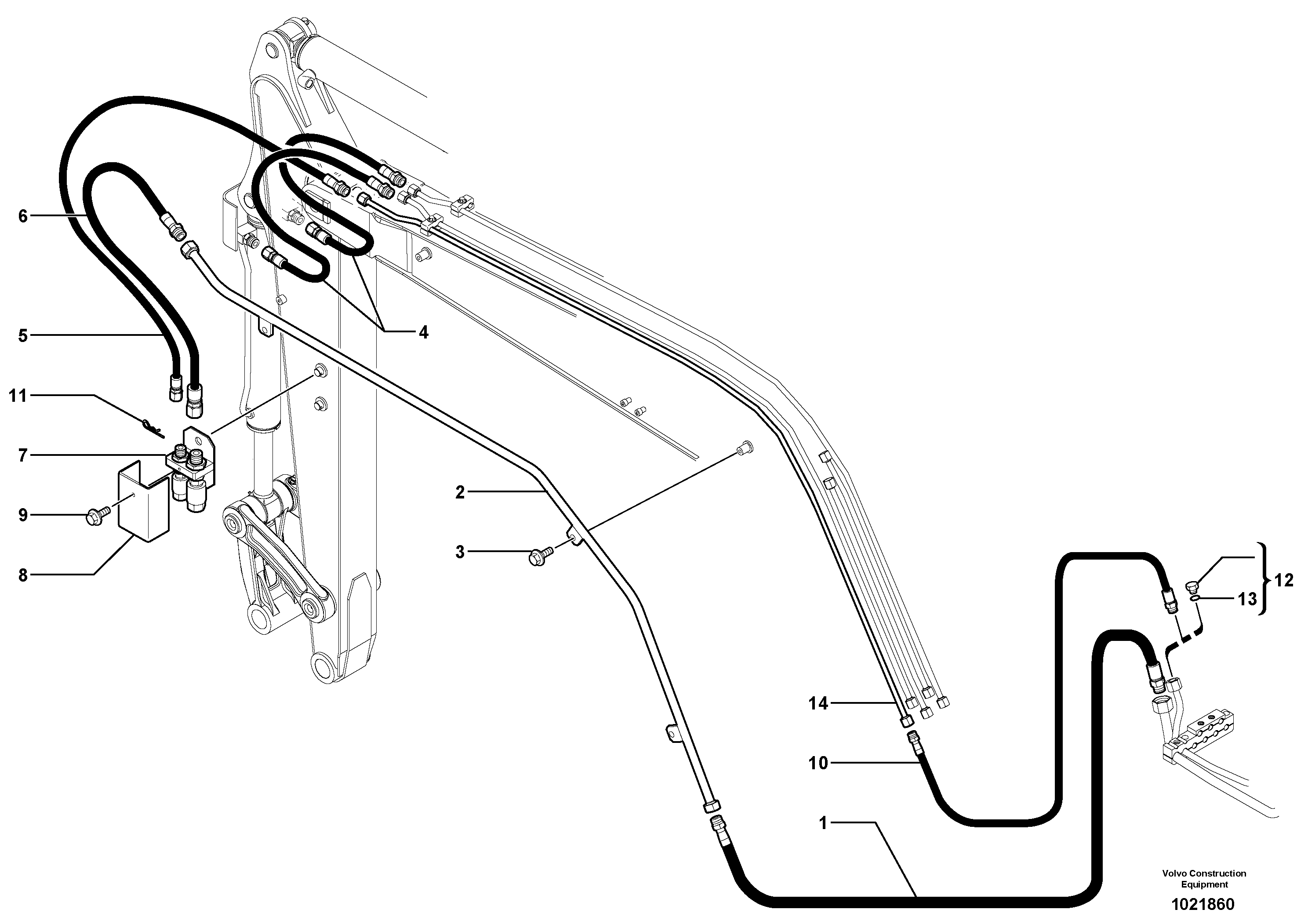 Схема запчастей Volvo EC35 TYPE 283 - 2903 Hydraulic circuit ( accessories ) 