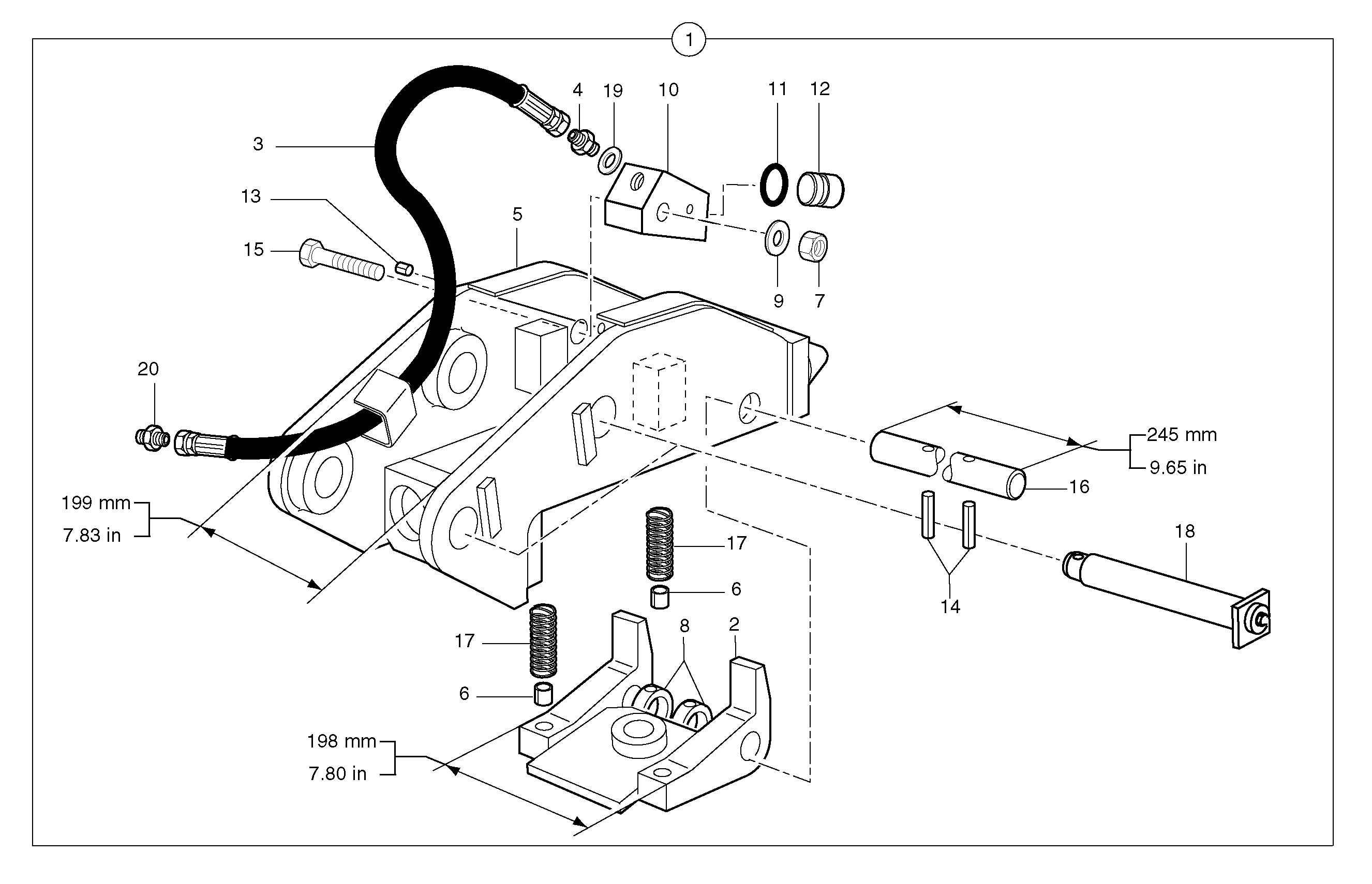 Схема запчастей Volvo EC35 TYPE 283 - 103765 Tool holder / hydraulic control 