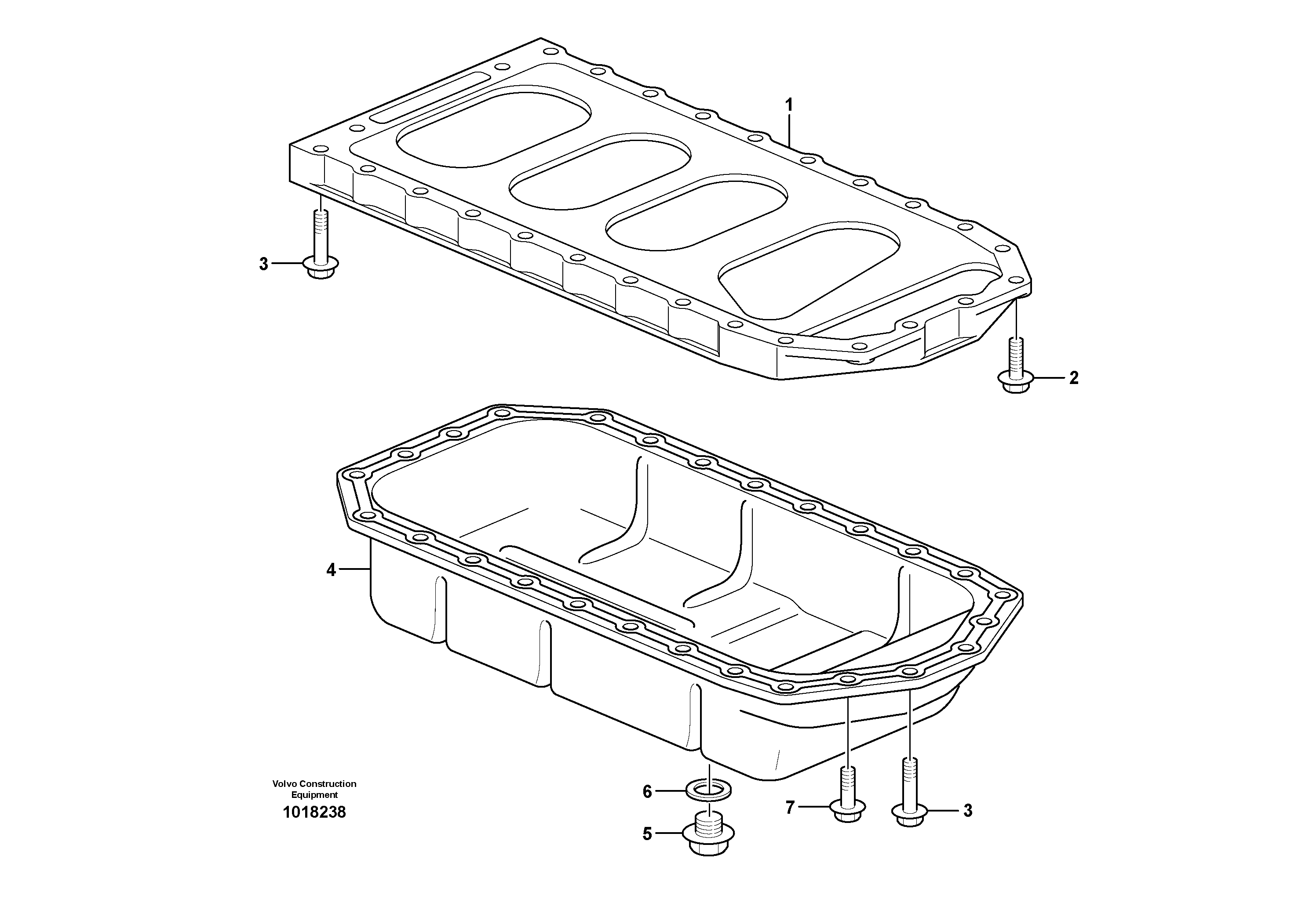 Схема запчастей Volvo EC35 TYPE 283 - 337 Oil sump 