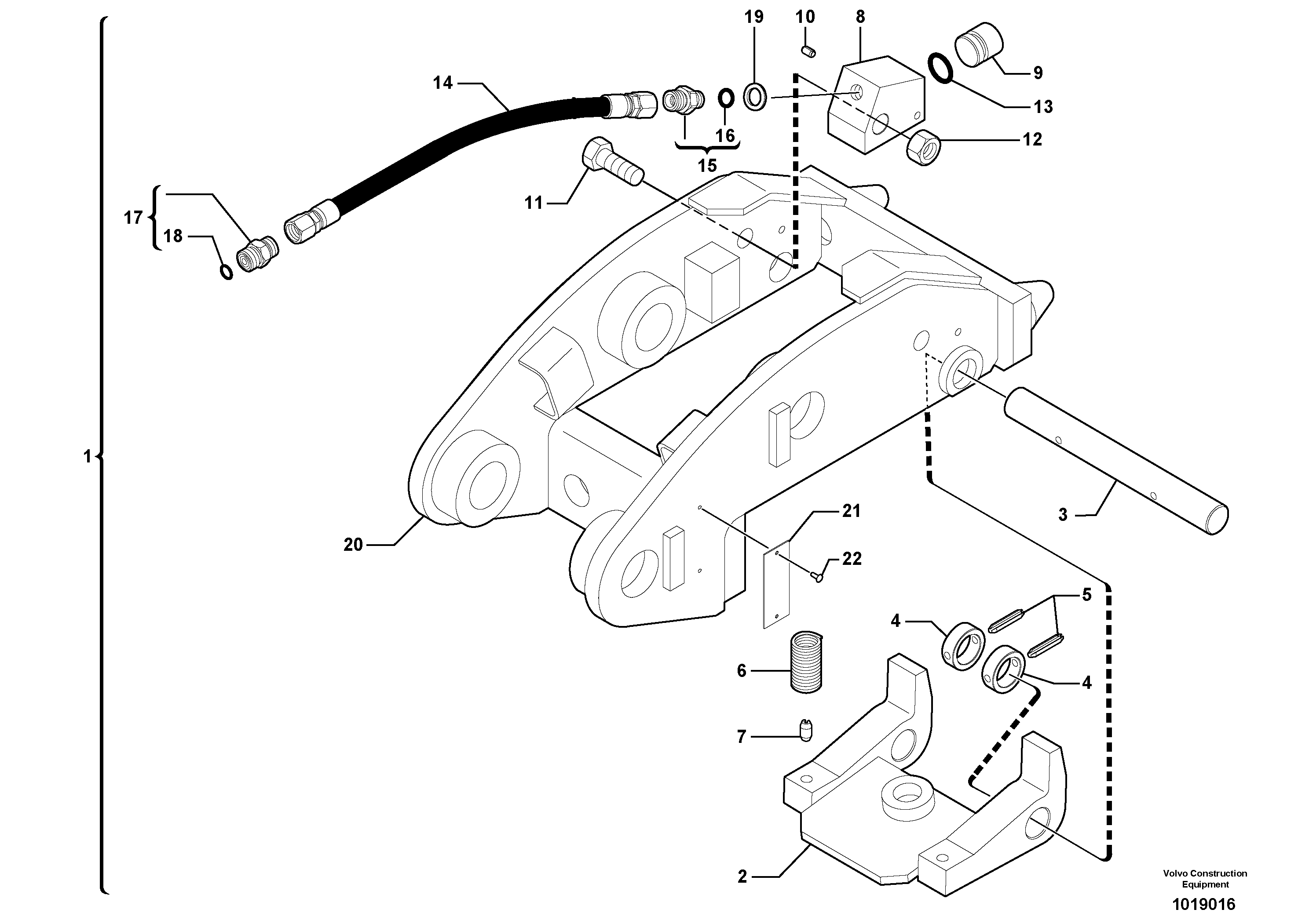 Схема запчастей Volvo EC35 TYPE 283 - 2920 Tool holder / hydraulic control 