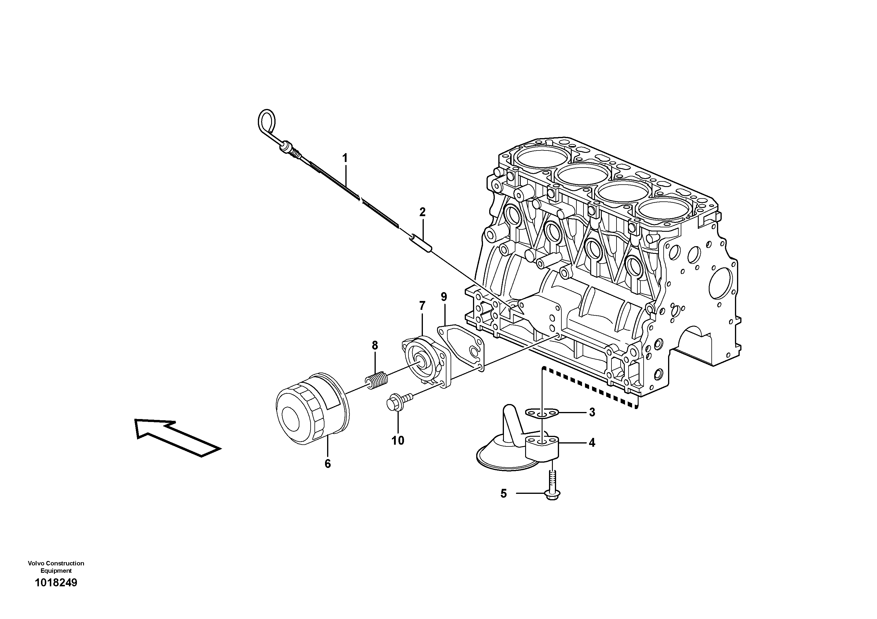 Схема запчастей Volvo EC35 TYPE 283 - 338 Система масляной смазки 