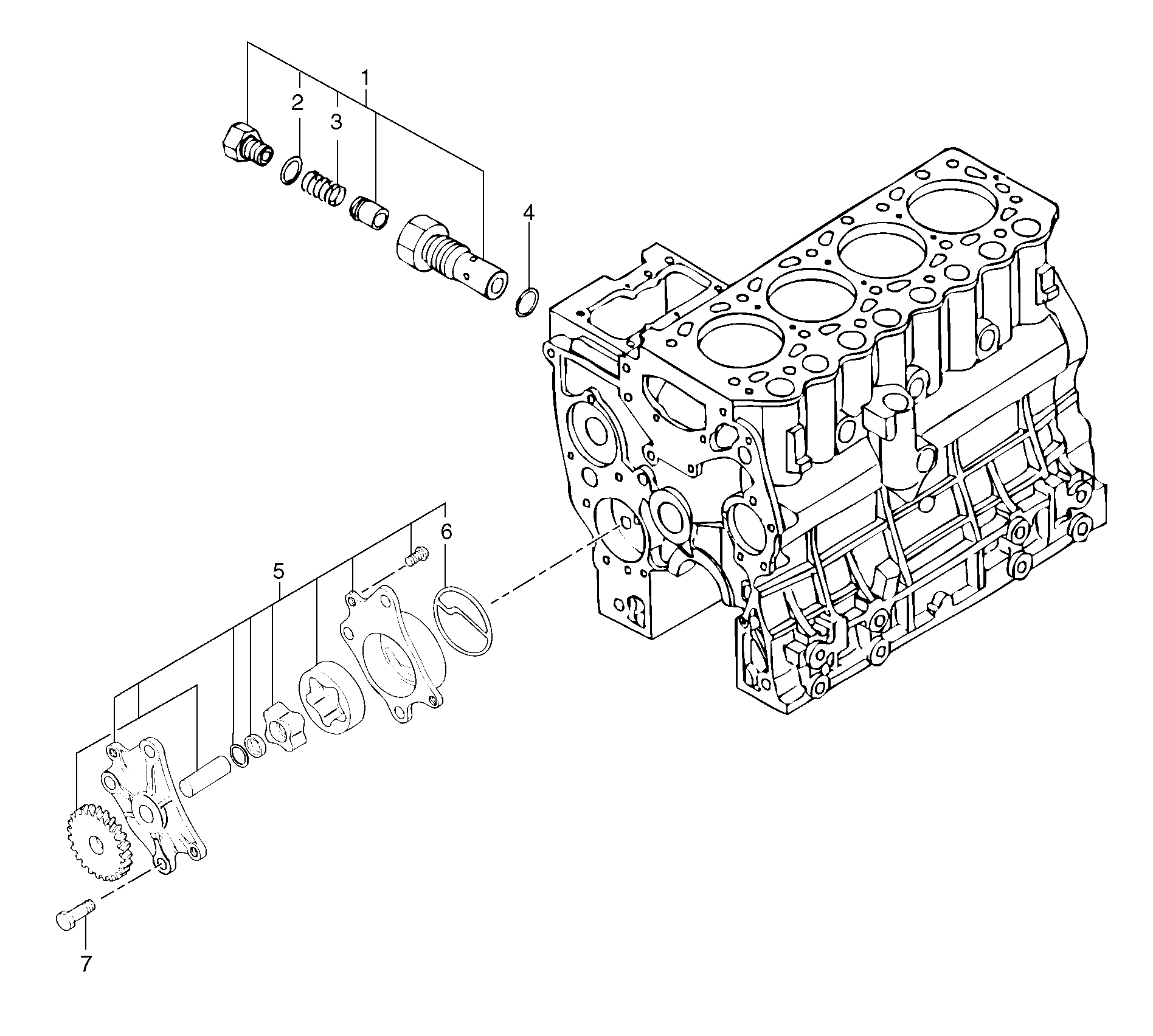 Схема запчастей Volvo EC35 TYPE 283 - 339 Lubricating oil pump 