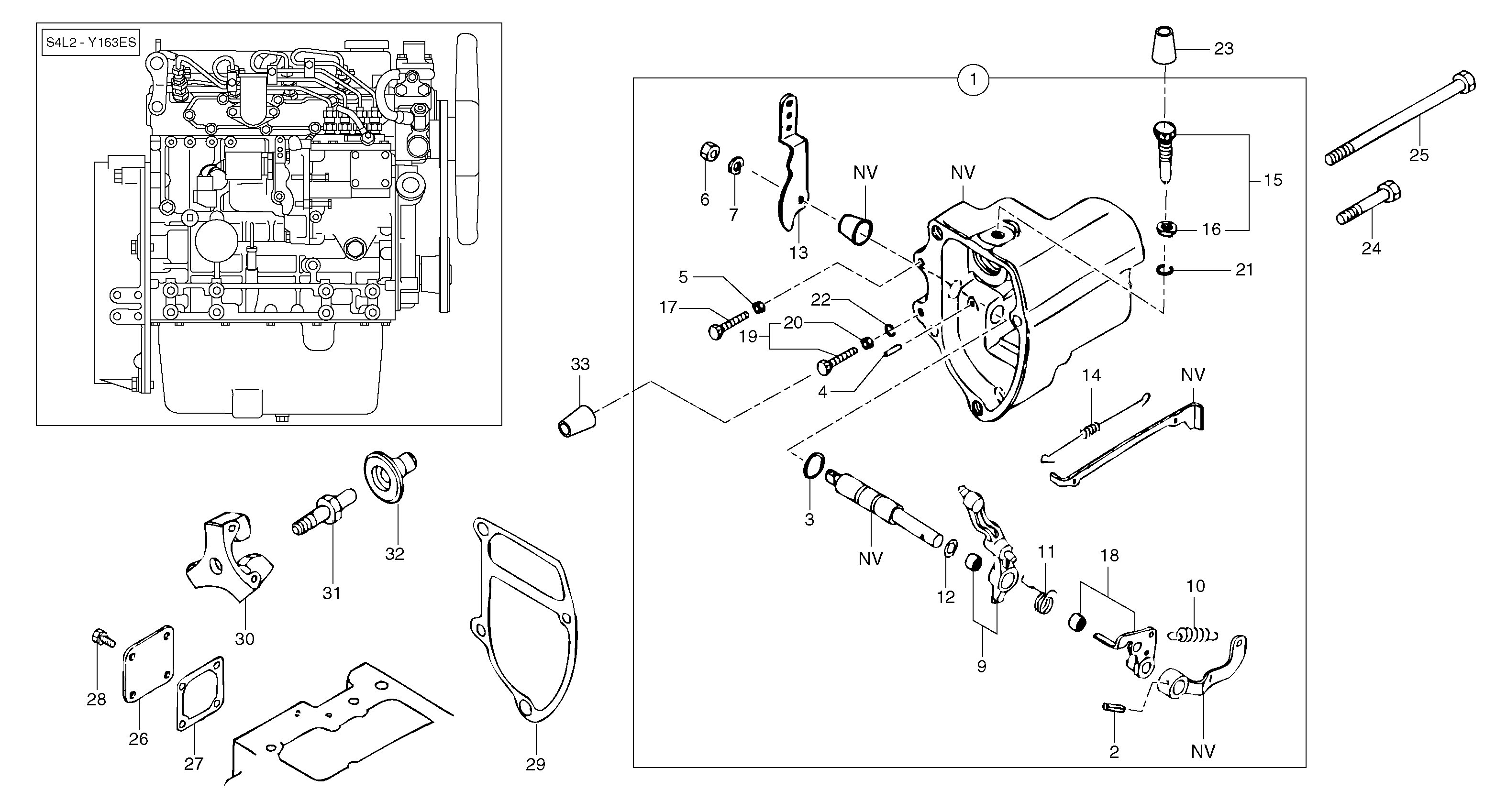 Схема запчастей Volvo EC35 TYPE 283 - 1114 Engine injection pump control 