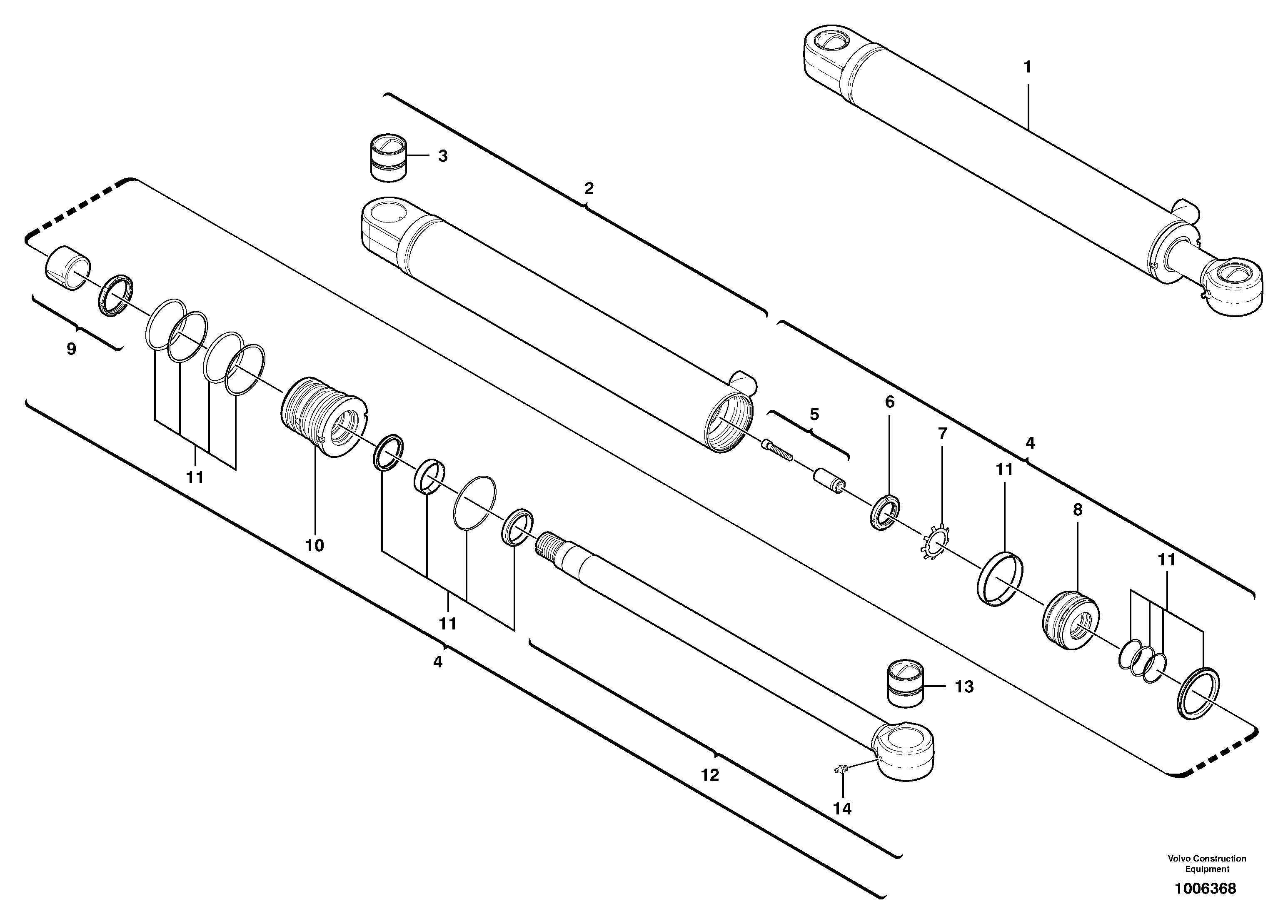 Схема запчастей Volvo EC35 TYPE 283 - 3117 Boom offset cylinder 