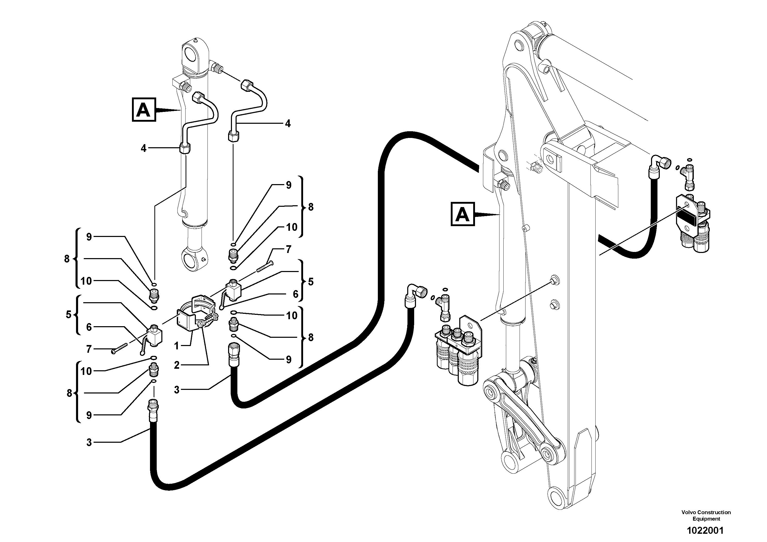 Схема запчастей Volvo EC45 TYPE 284 - 6380 Two-way valve 