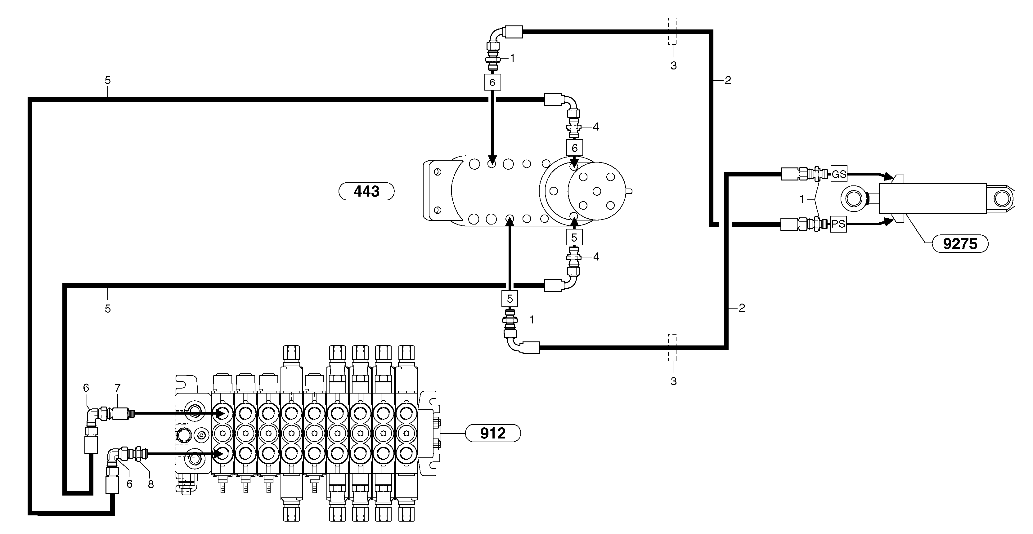 Схема запчастей Volvo EC45 TYPE 284 - 9405 Hydr. circuit. ( dozer blade ) 