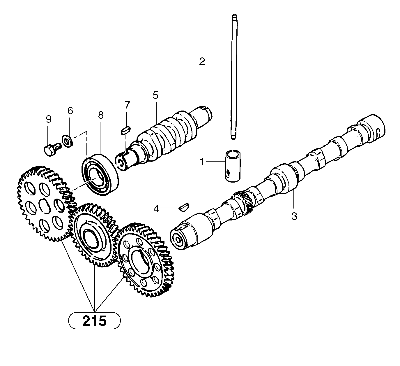 Схема запчастей Volvo EC45 TYPE 284 - 3185 Распредвал 