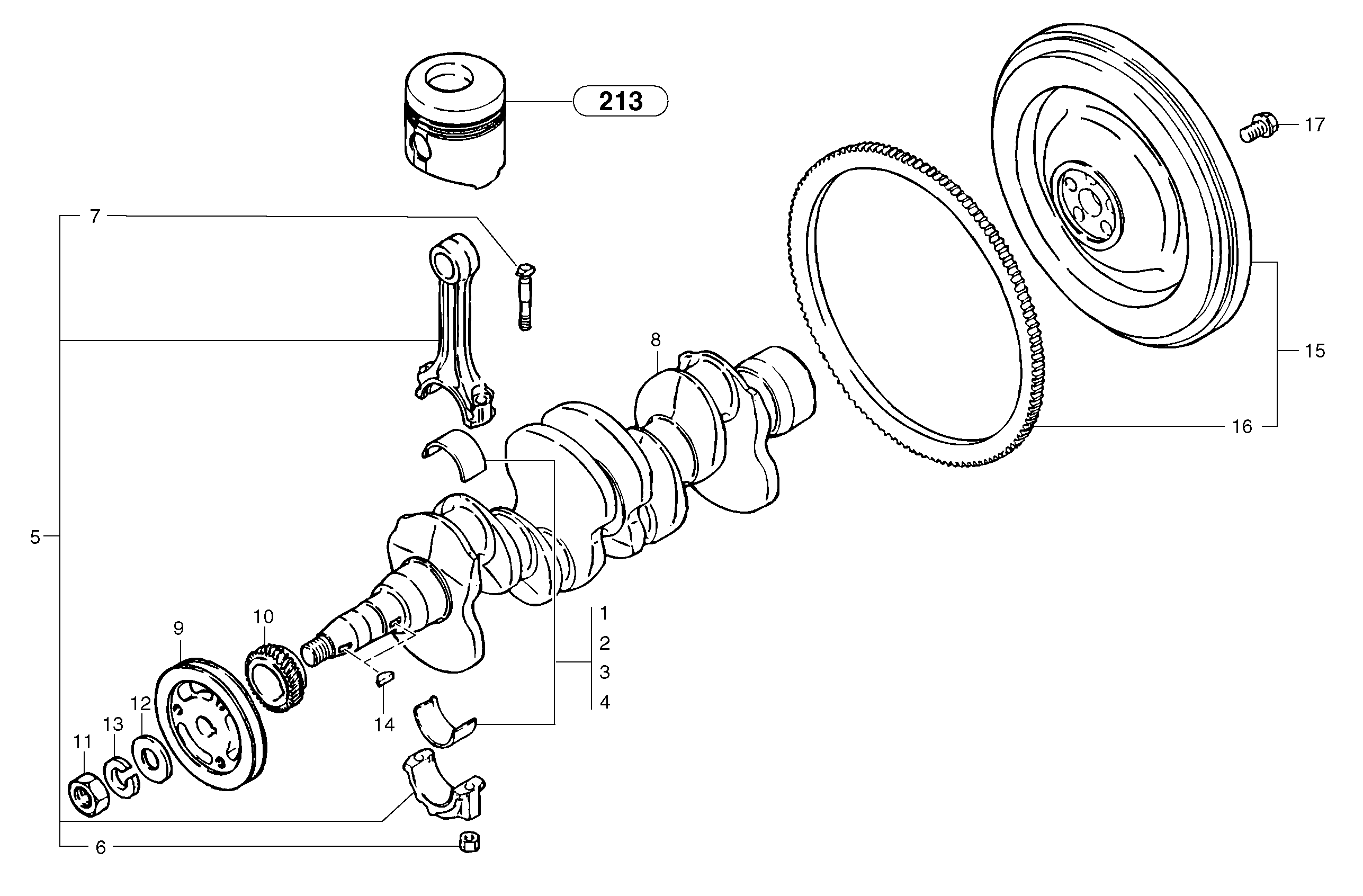 Схема запчастей Volvo EC45 TYPE 284 - 3187 Connecting rods 