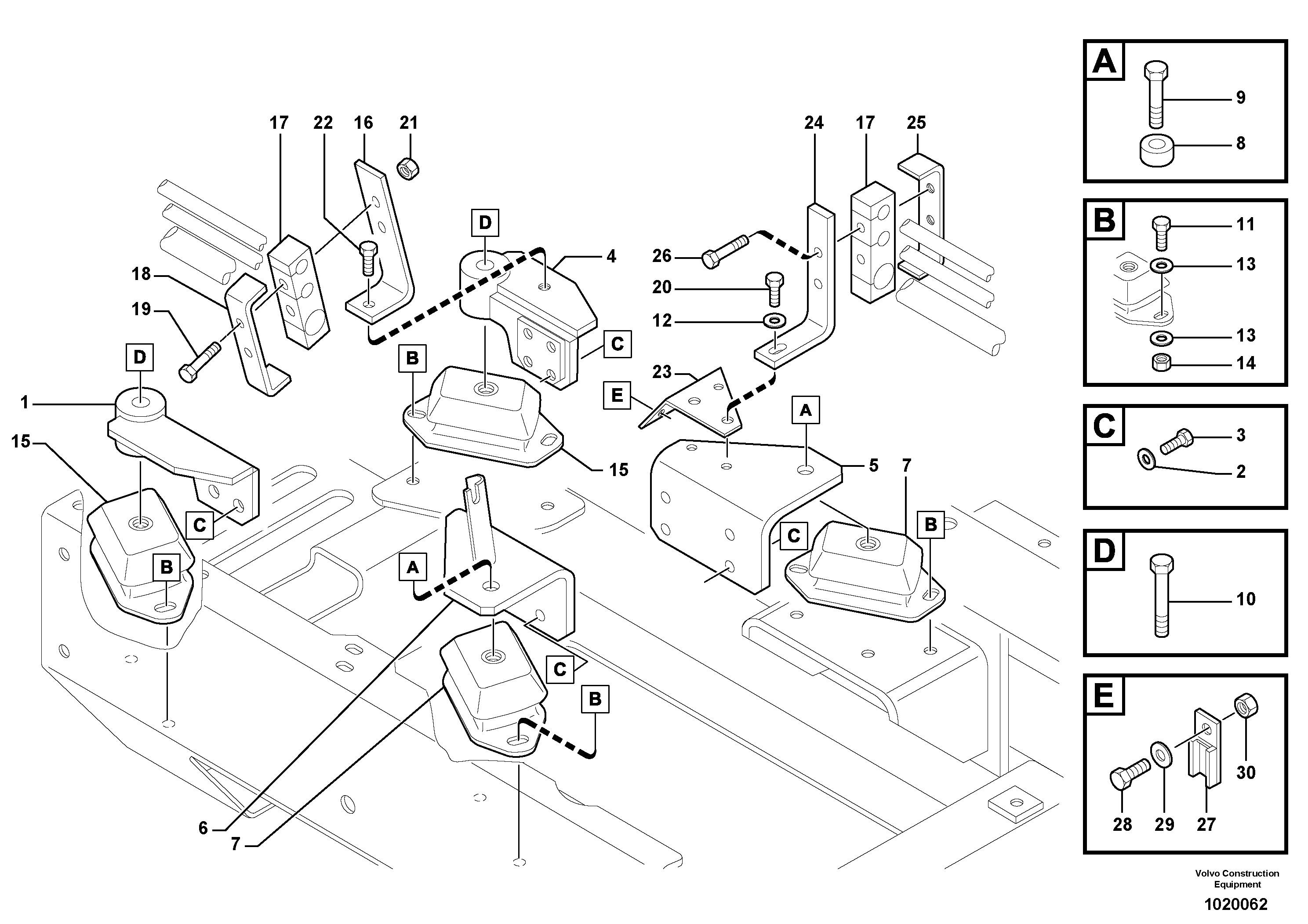 Схема запчастей Volvo EC45 TYPE 284 - 83899 Engine mounts 