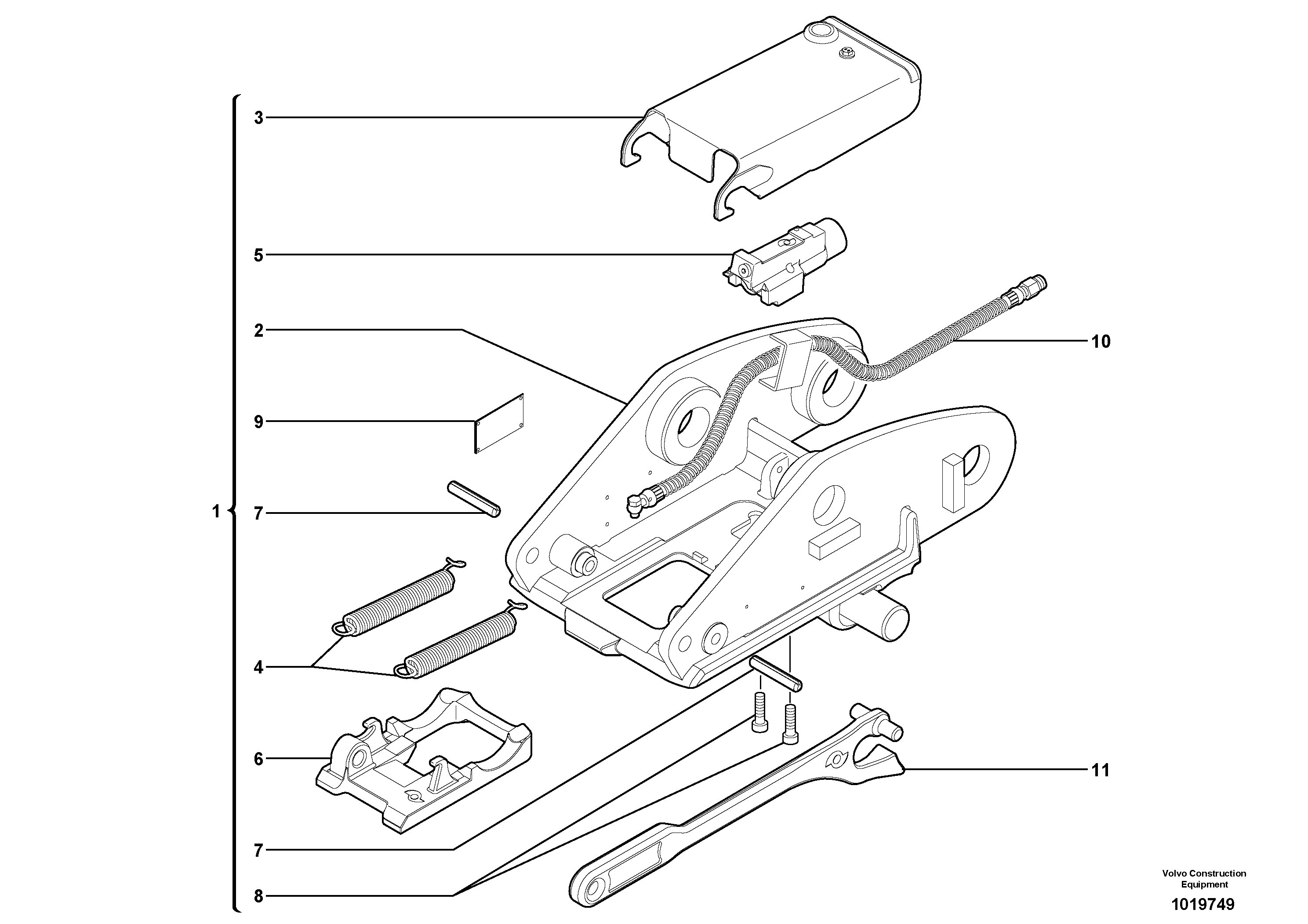 Схема запчастей Volvo EC45 TYPE 284 - 6400 Tool holder / hydraulic control 