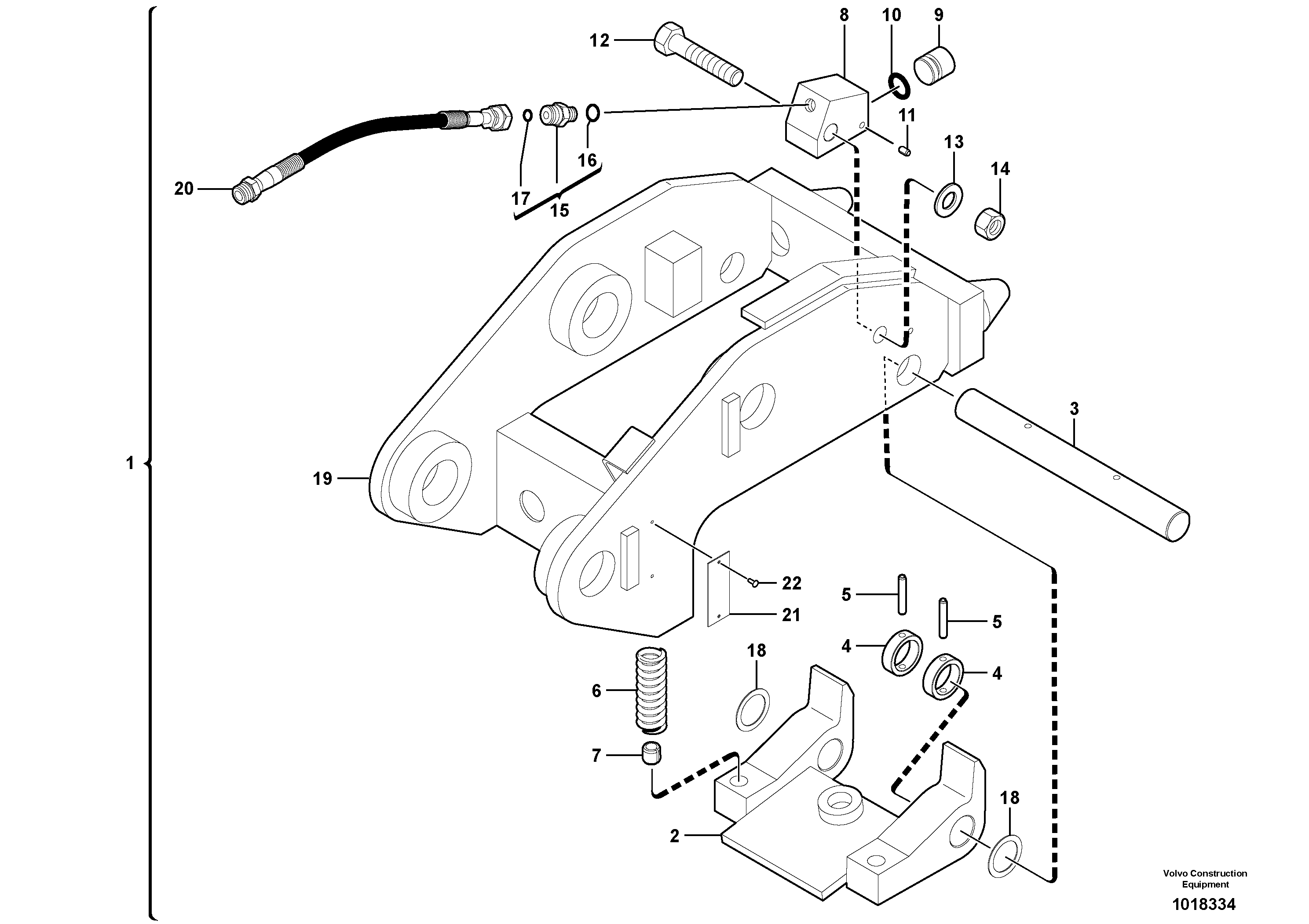 Схема запчастей Volvo EC45 TYPE 284 - 6401 Tool holder / hydraulic control 