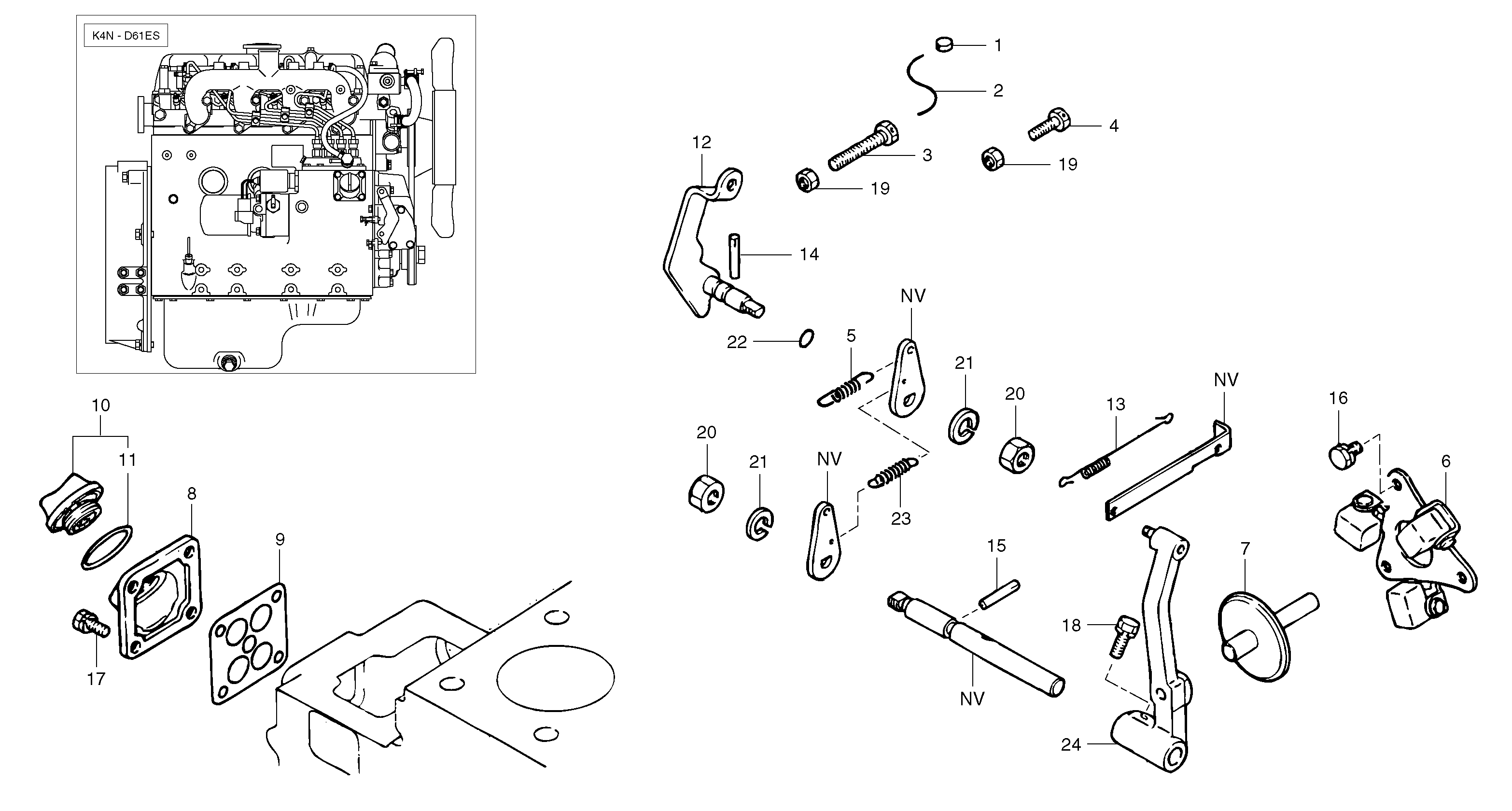 Схема запчастей Volvo EC45 TYPE 284 - 5759 Engine injection pump control 