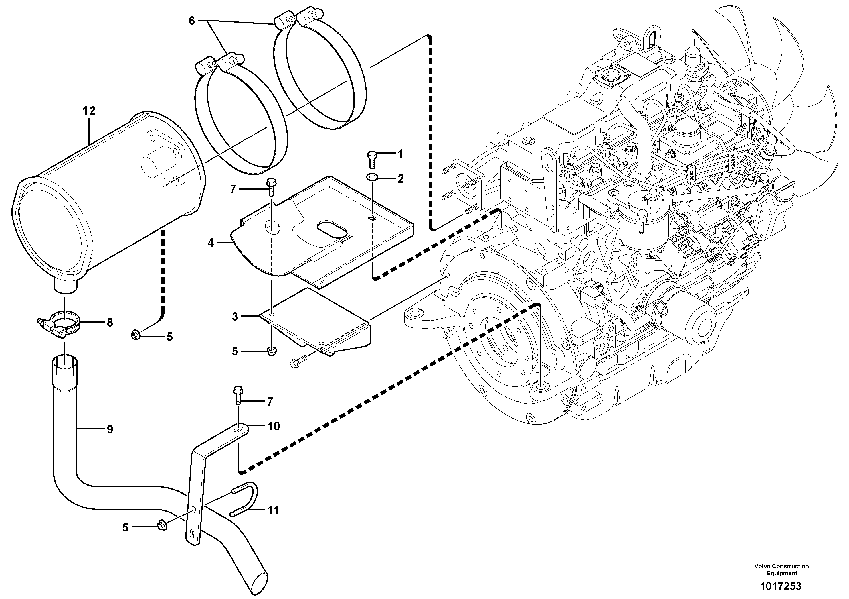 Схема запчастей Volvo EC45 TYPE 284 - 13834 Muffler 