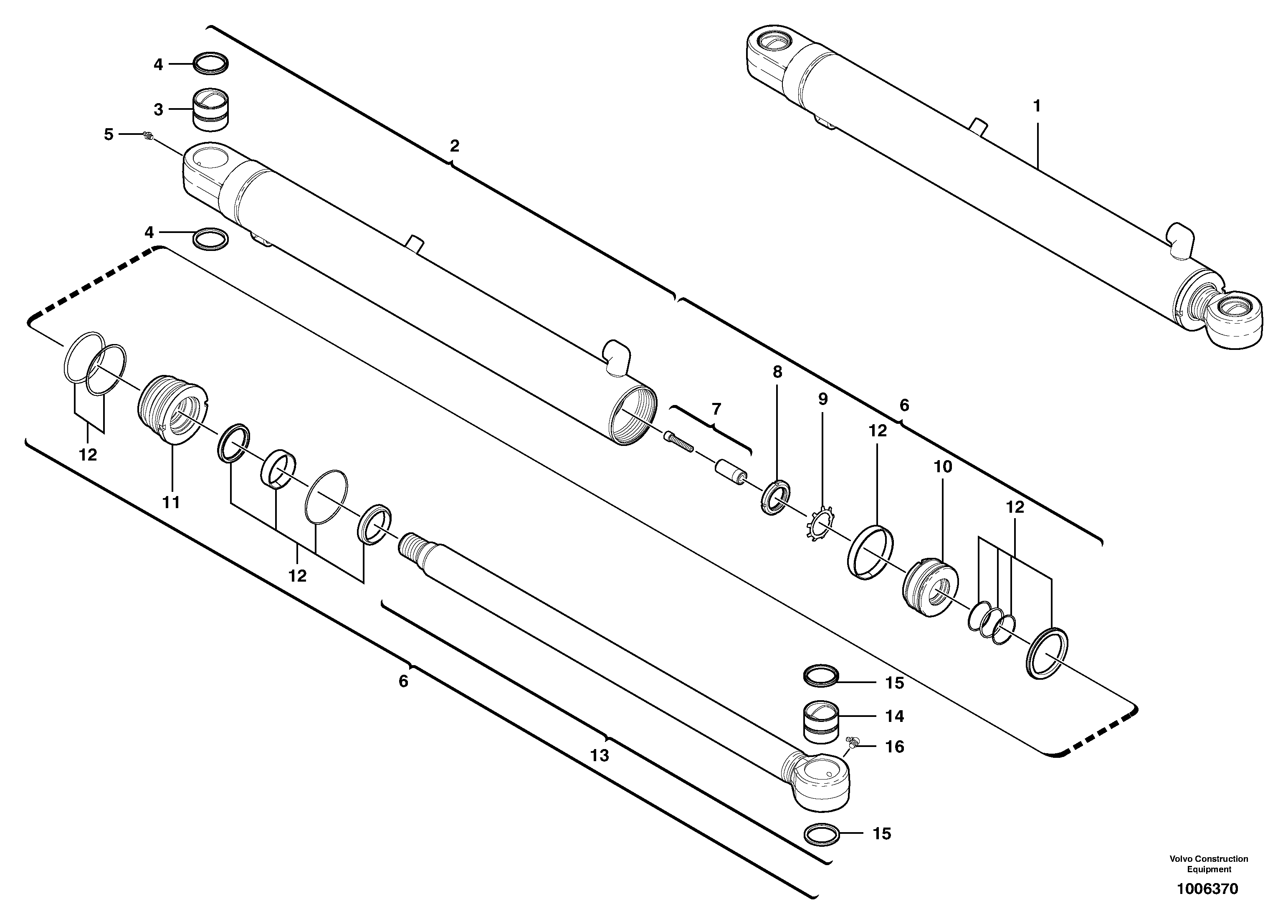 Схема запчастей Volvo EC45 TYPE 284 - 7010 Dipper arm cylinder 