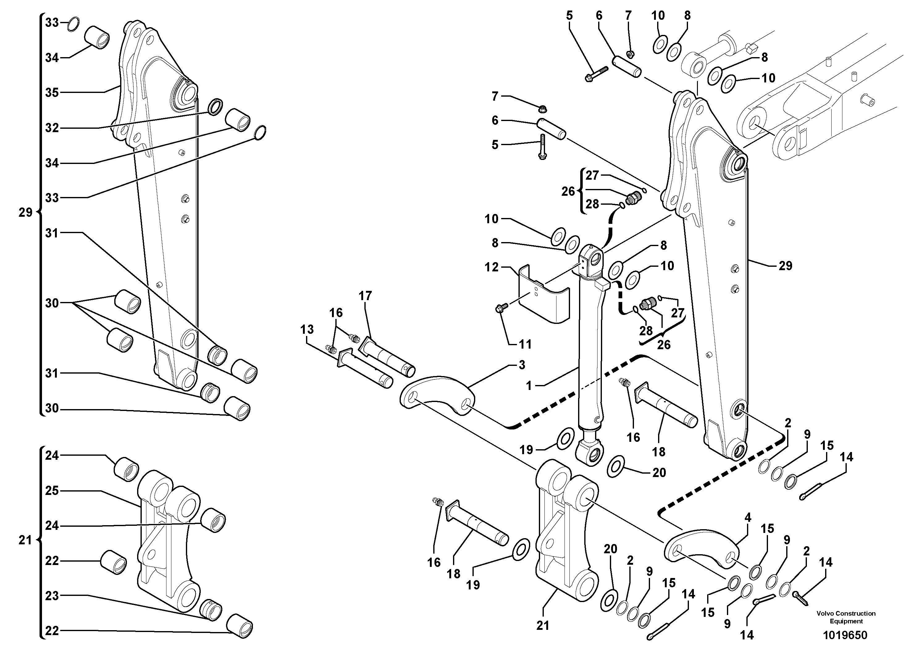 Схема запчастей Volvo EC45 TYPE 284 - 9015 Dipper arm 