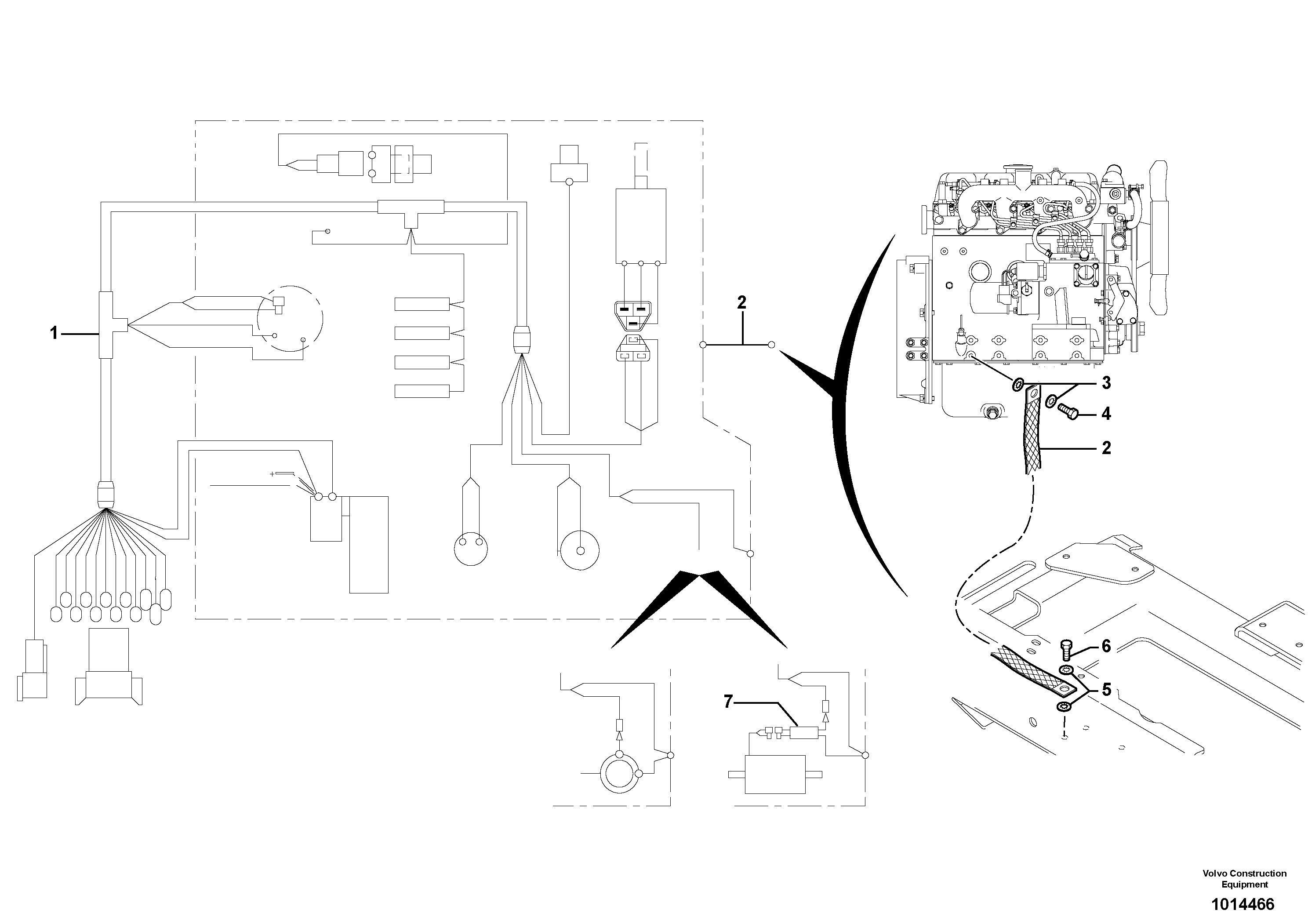 Схема запчастей Volvo EC45 TYPE 284 - 13844 Electrical system (rear) / with Puma 