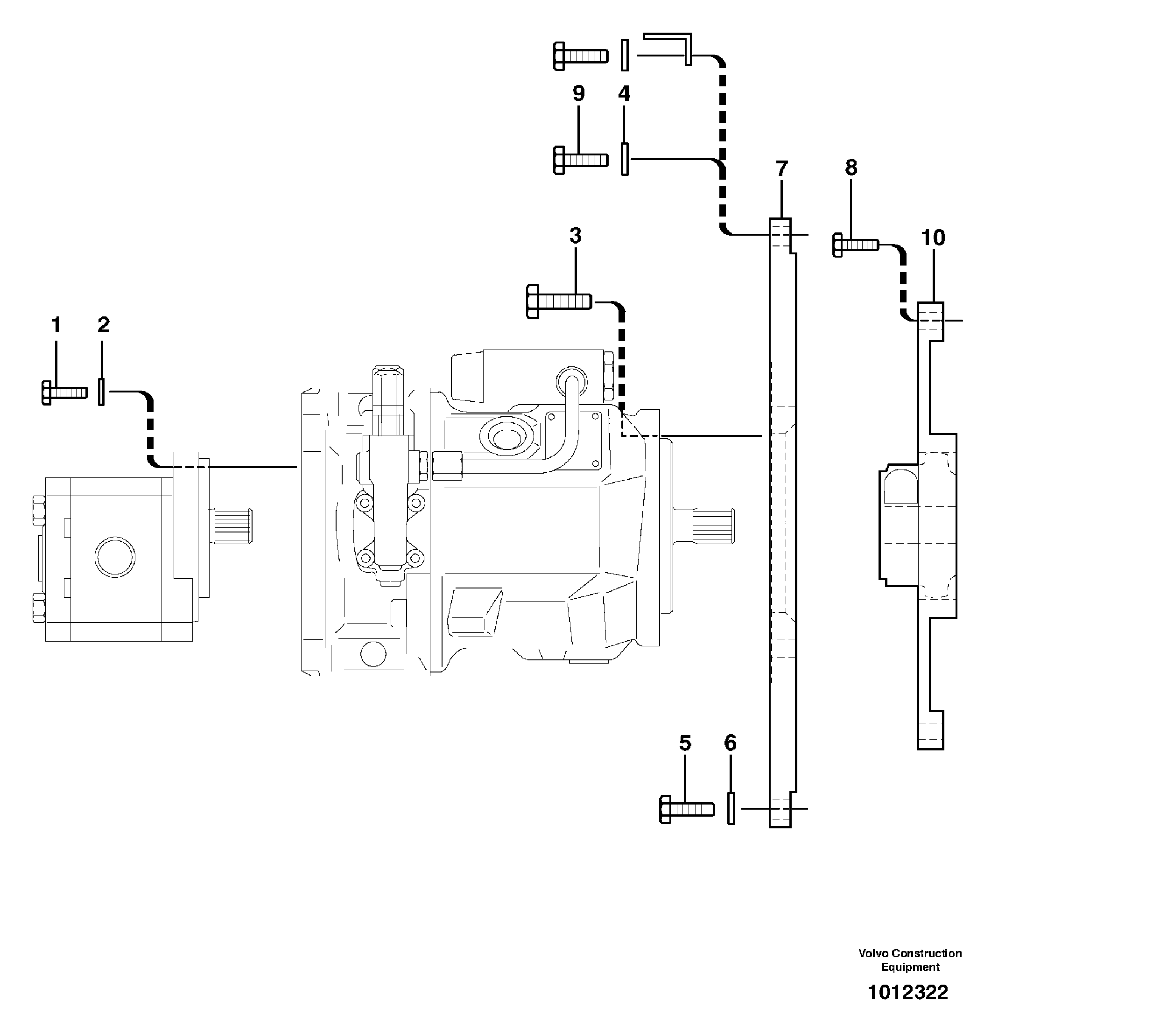 Схема запчастей Volvo EC45 TYPE 284 - 11811 Engine coupling / hydraulic pump 