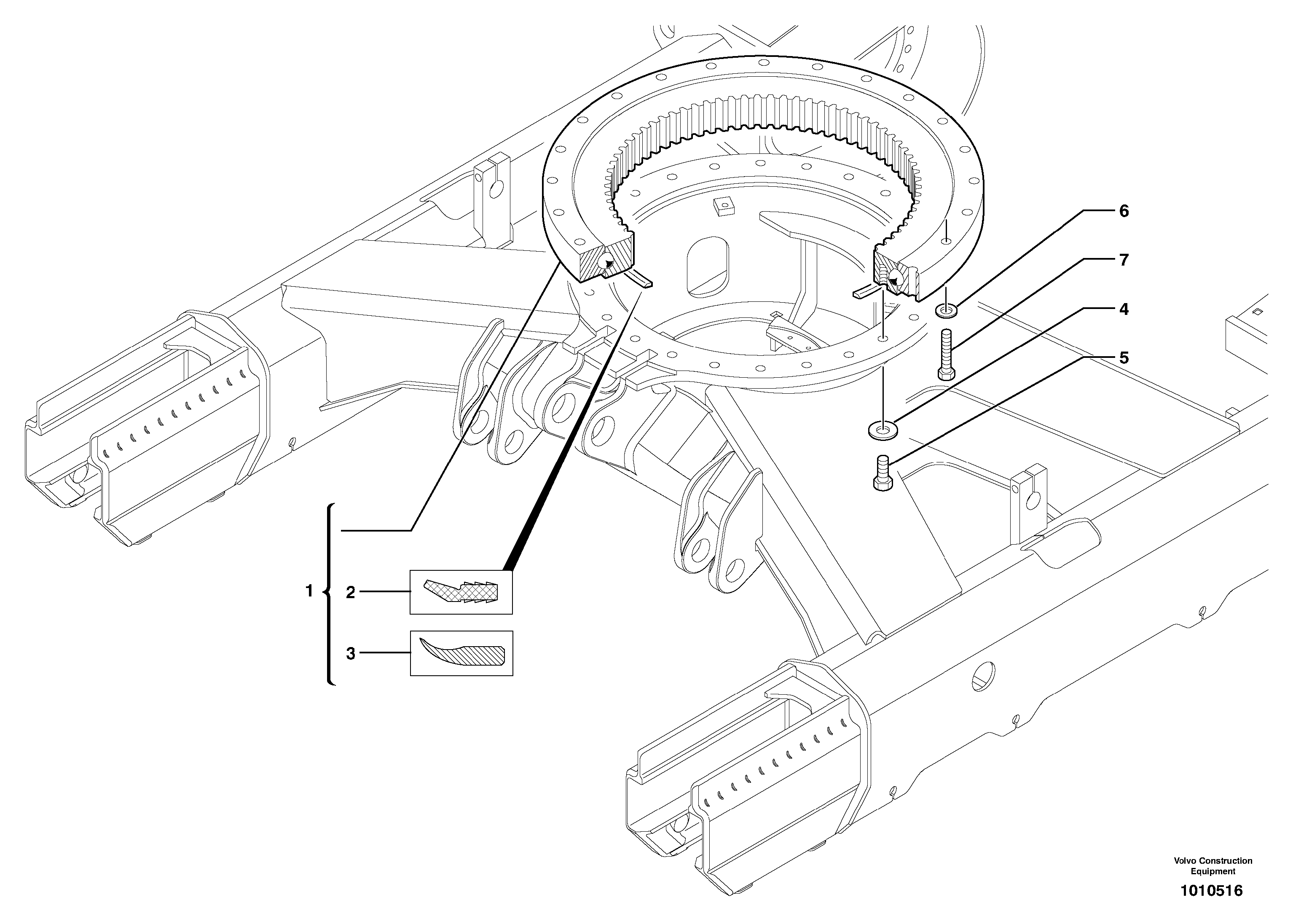 Схема запчастей Volvo EC45 TYPE 284 - 11867 Slewing ring 