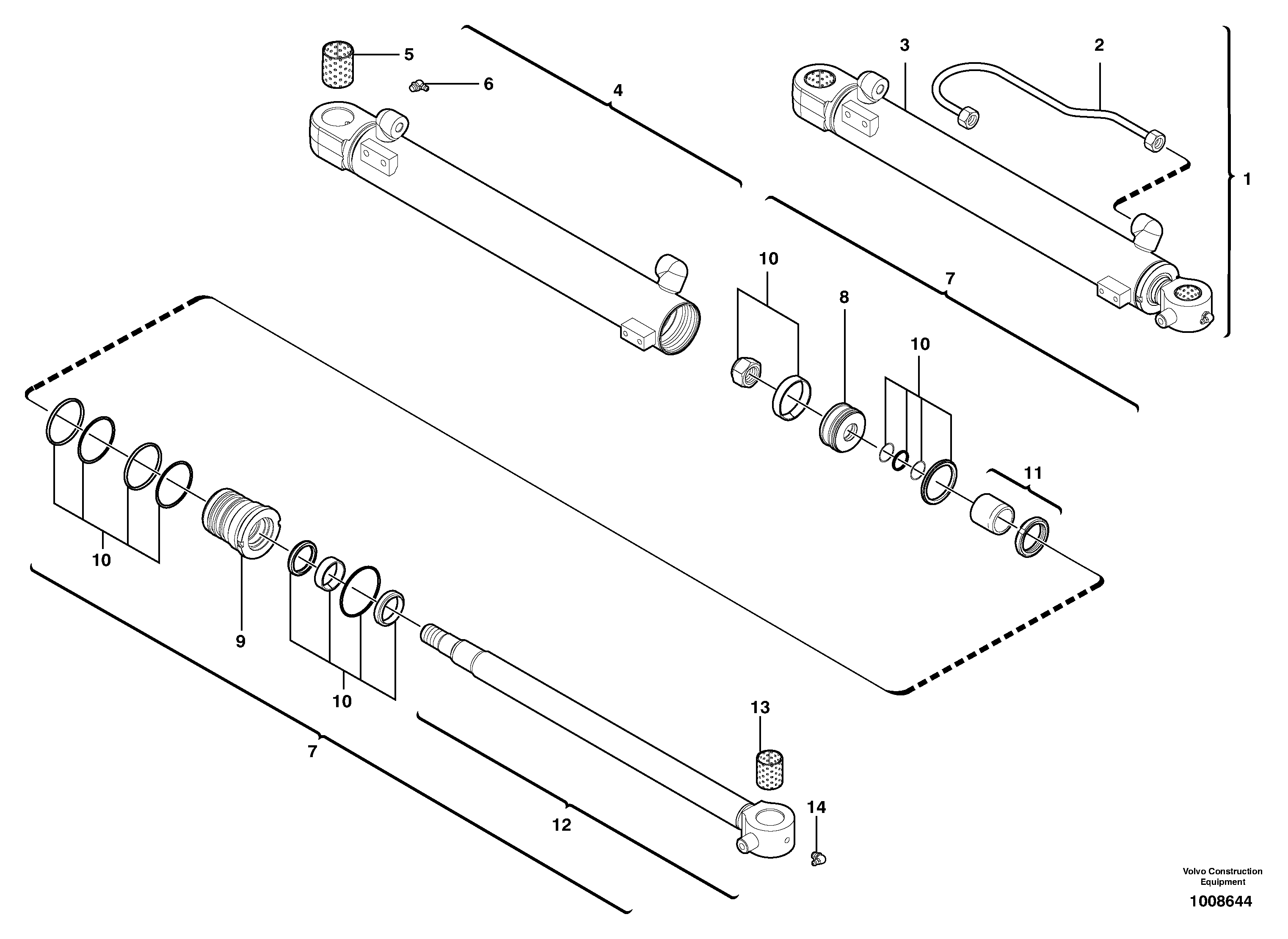 Схема запчастей Volvo EC20B TYPE 272 XT/XTV - 35535 Гидроцилиндр стрелы 