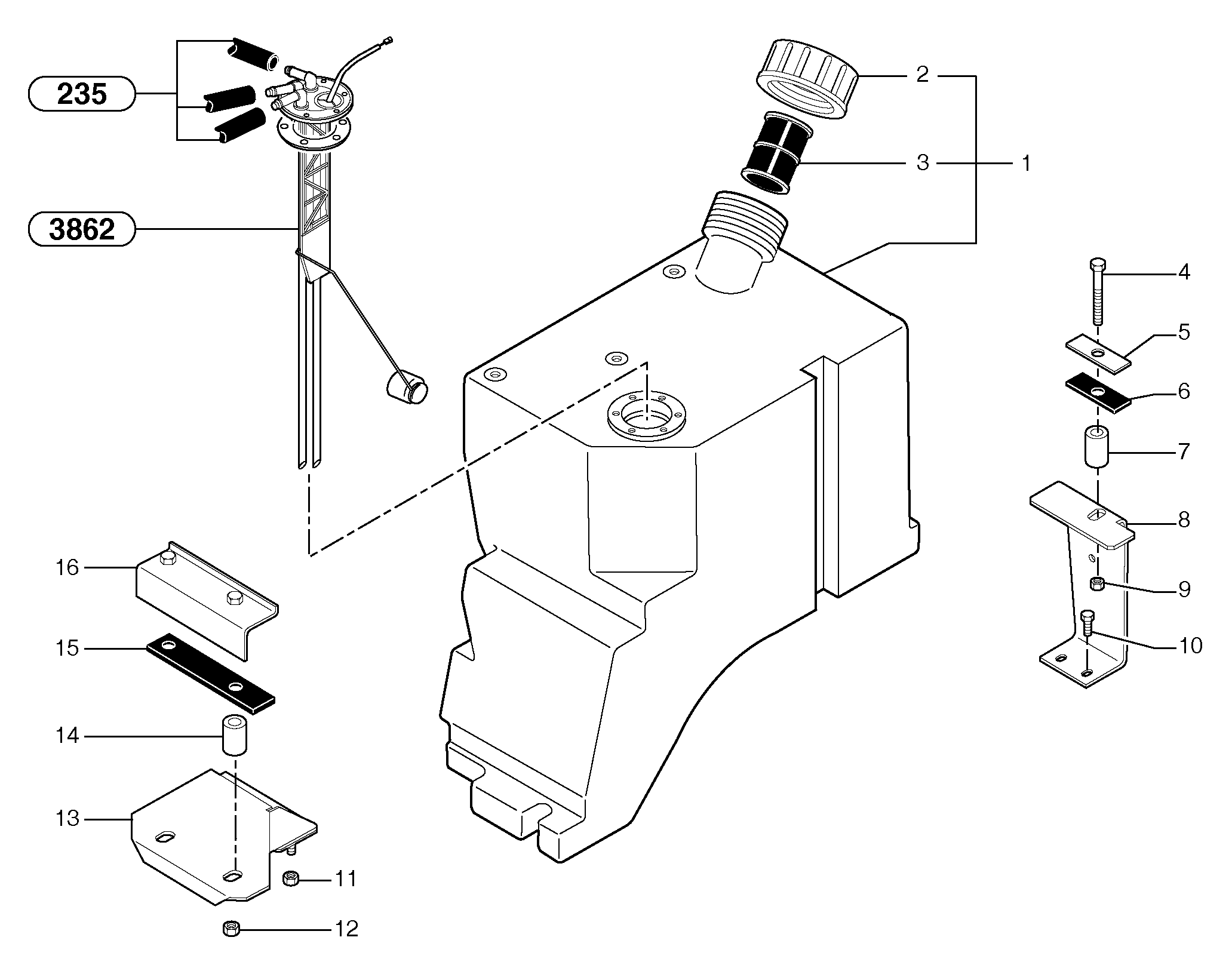 Схема запчастей Volvo EC20B TYPE 272 XT/XTV - 83360 Gas-oil tank 