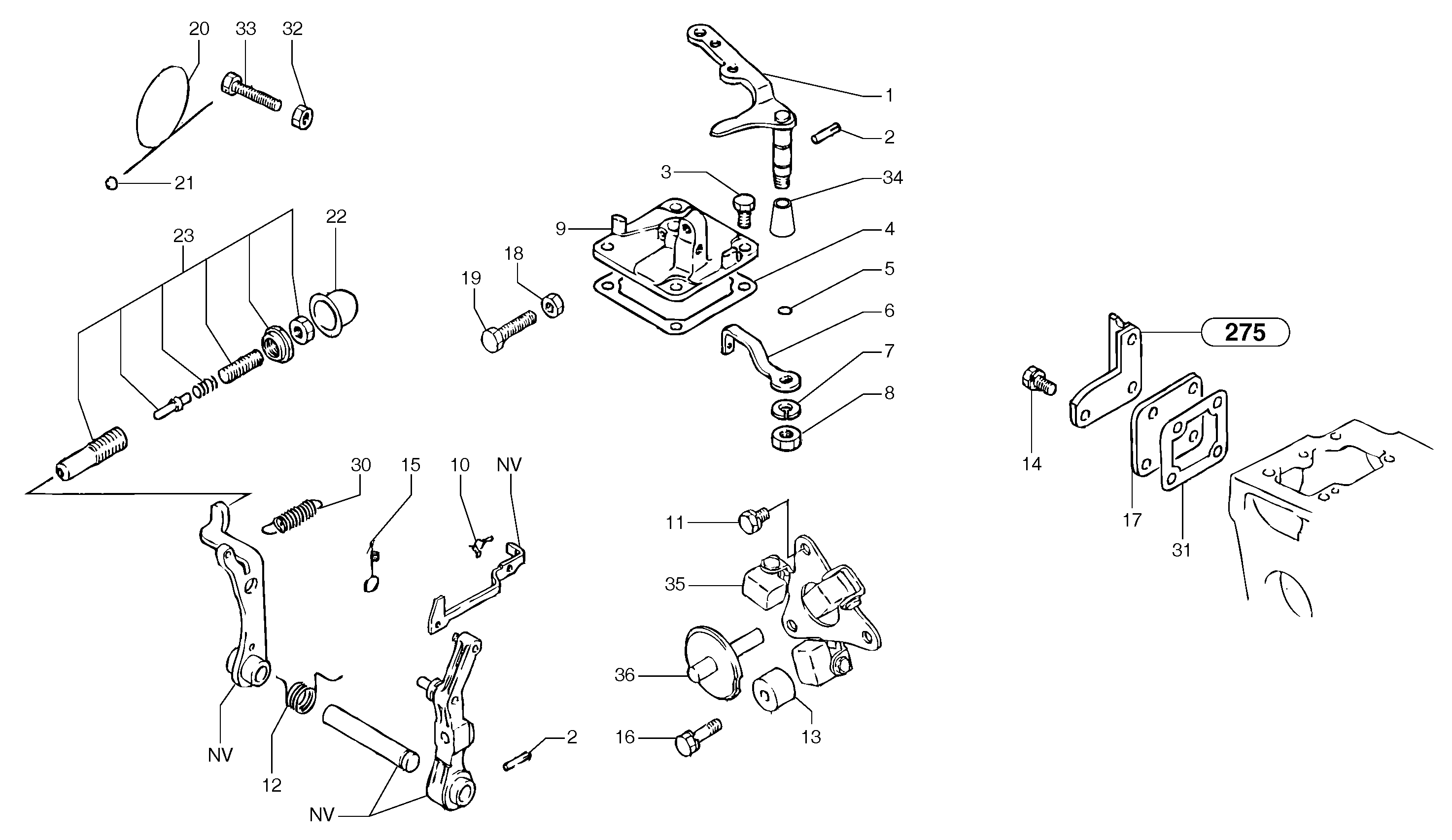 Схема запчастей Volvo EC20B TYPE 272 XT/XTV - 32938 Engine injection pump control 