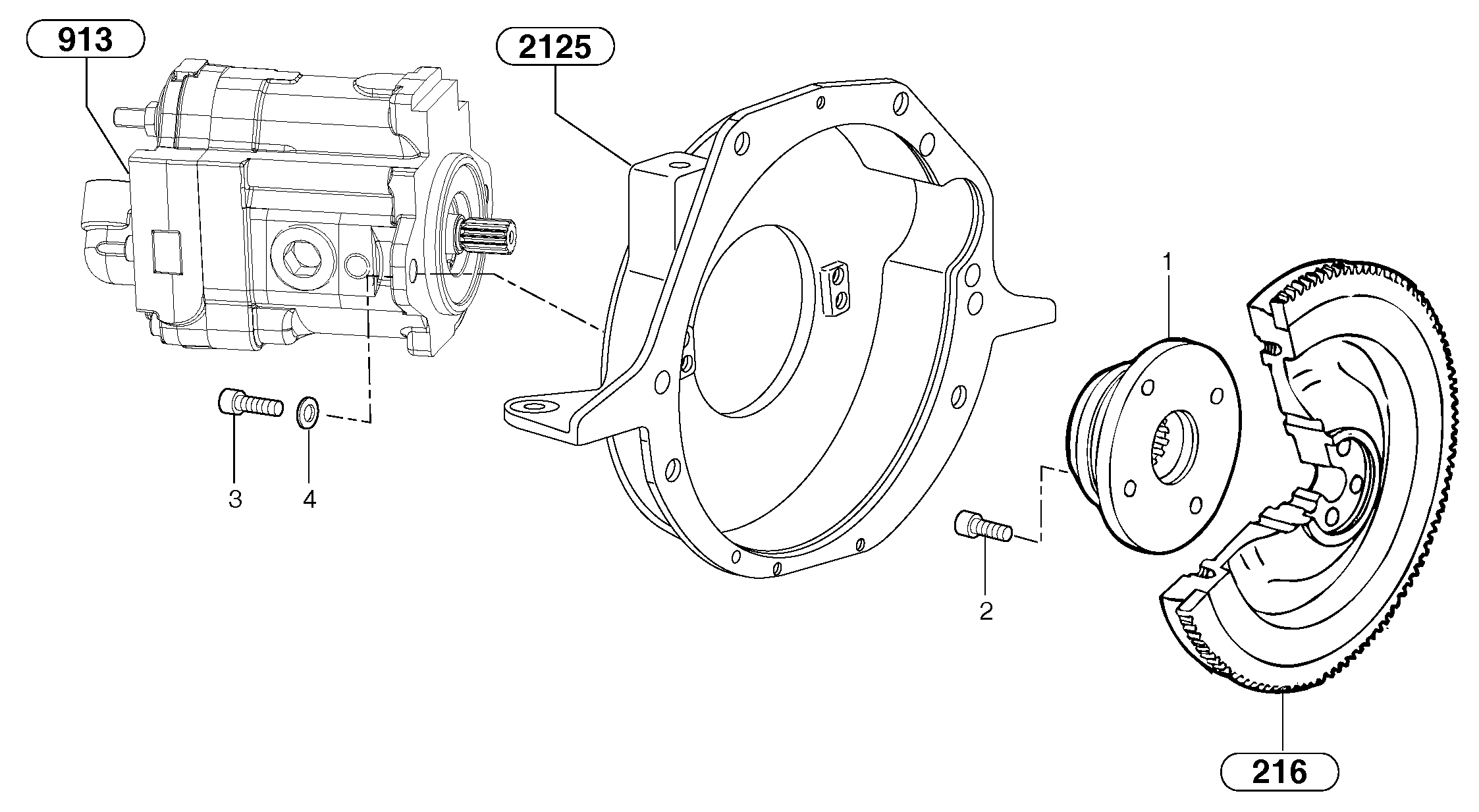 Схема запчастей Volvo EC20B TYPE 272 XT/XTV - 105788 Engine coupling / hydraulic pump 