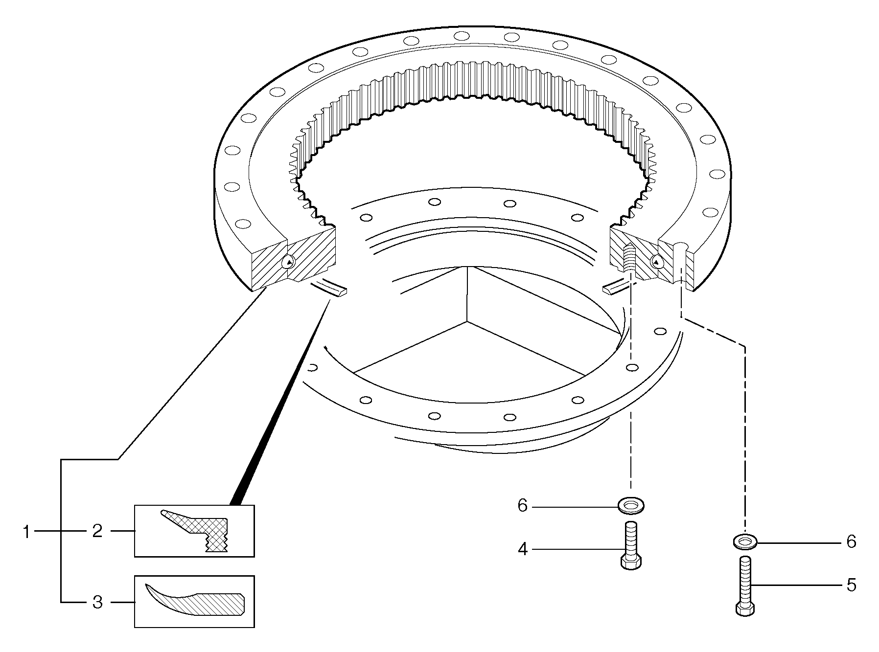 Схема запчастей Volvo EC20B TYPE 272 XT/XTV - 39398 Slewing ring 