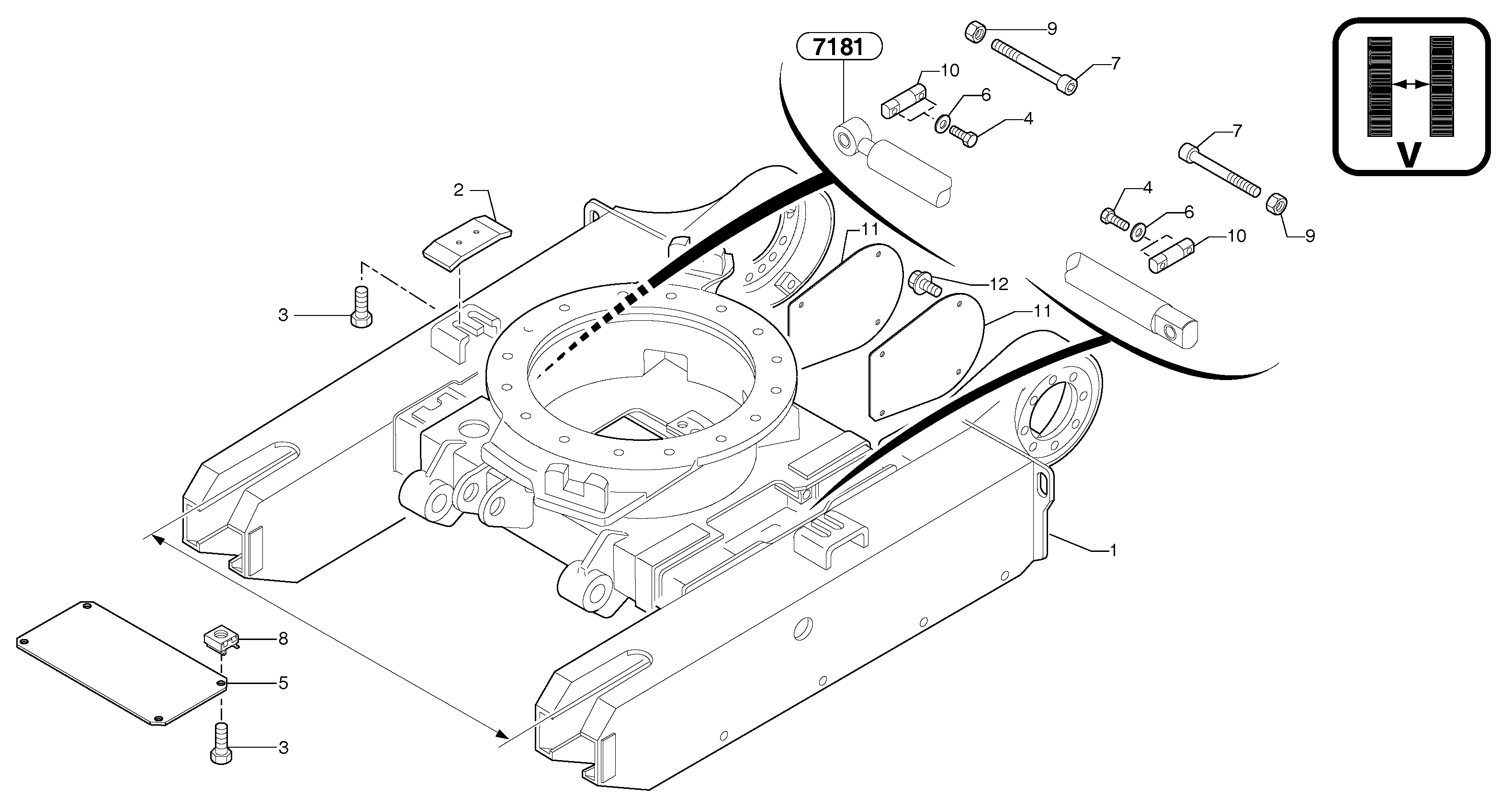 Схема запчастей Volvo EC20B TYPE 272 XT/XTV - 83976 Lower frame / variable track 