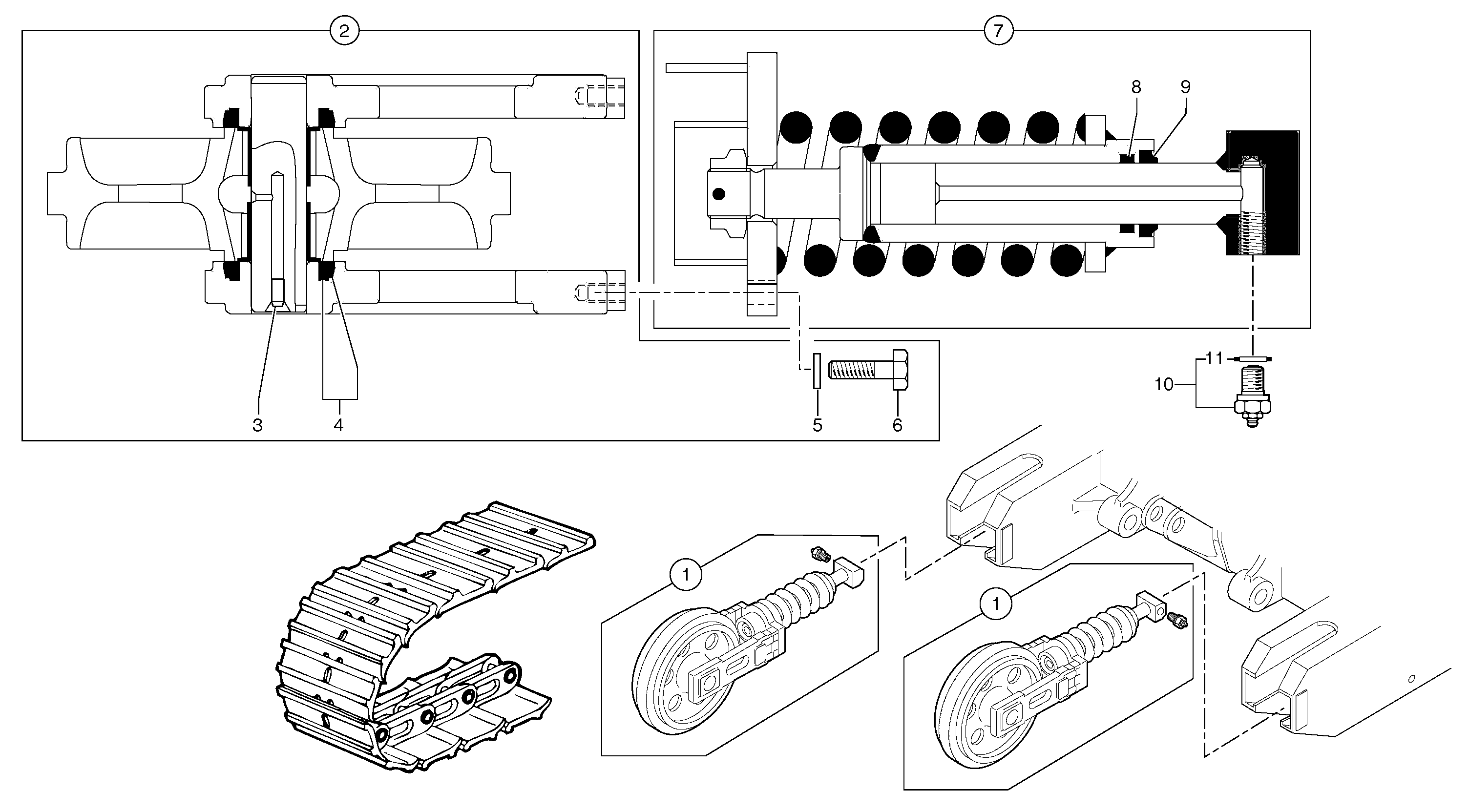 Схема запчастей Volvo EC20B TYPE 272 XT/XTV - 392 Track tensioning ( steel tracks ) 