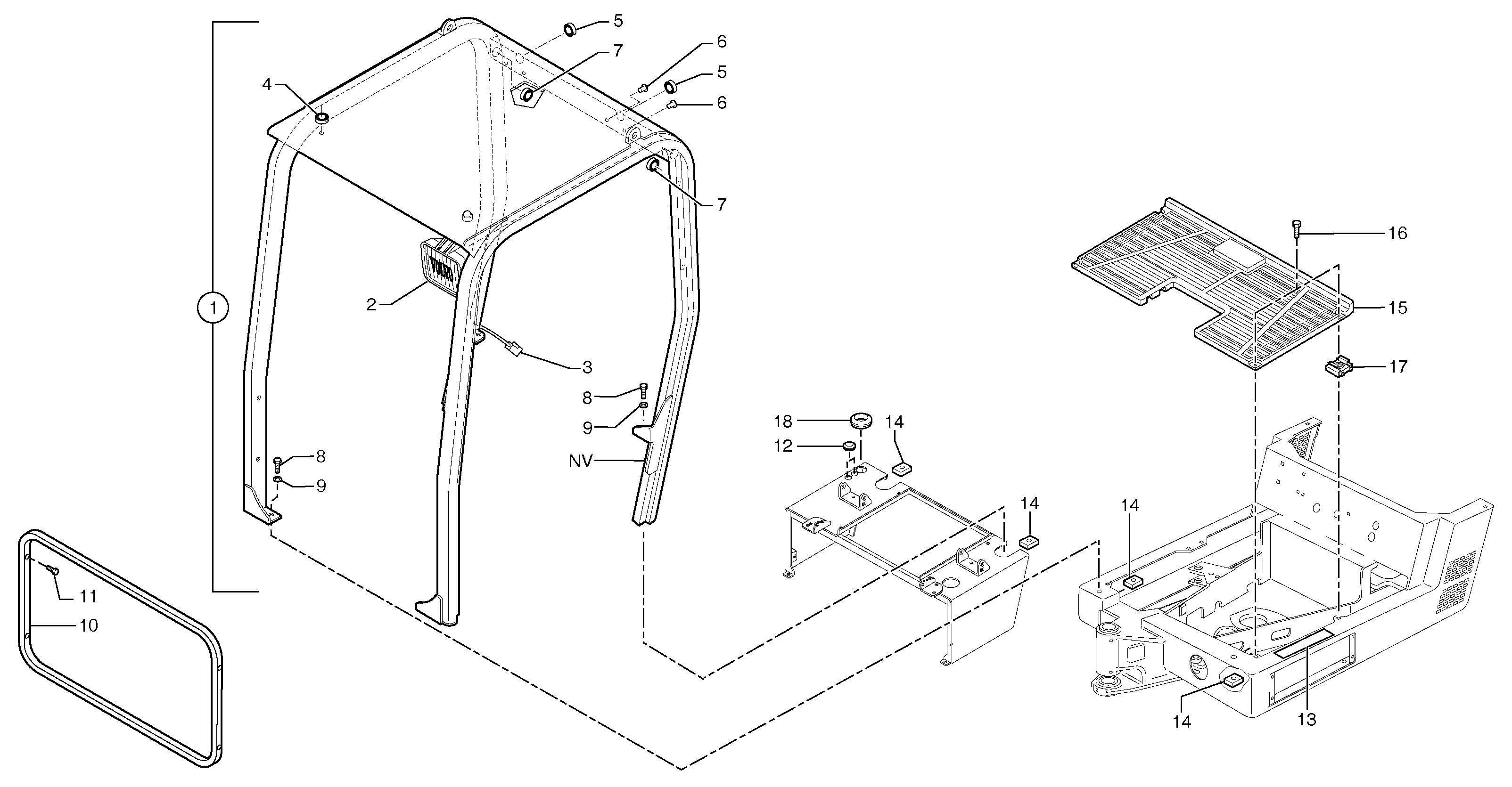 Схема запчастей Volvo EC20B TYPE 272 XT/XTV - 33547 Canopy 